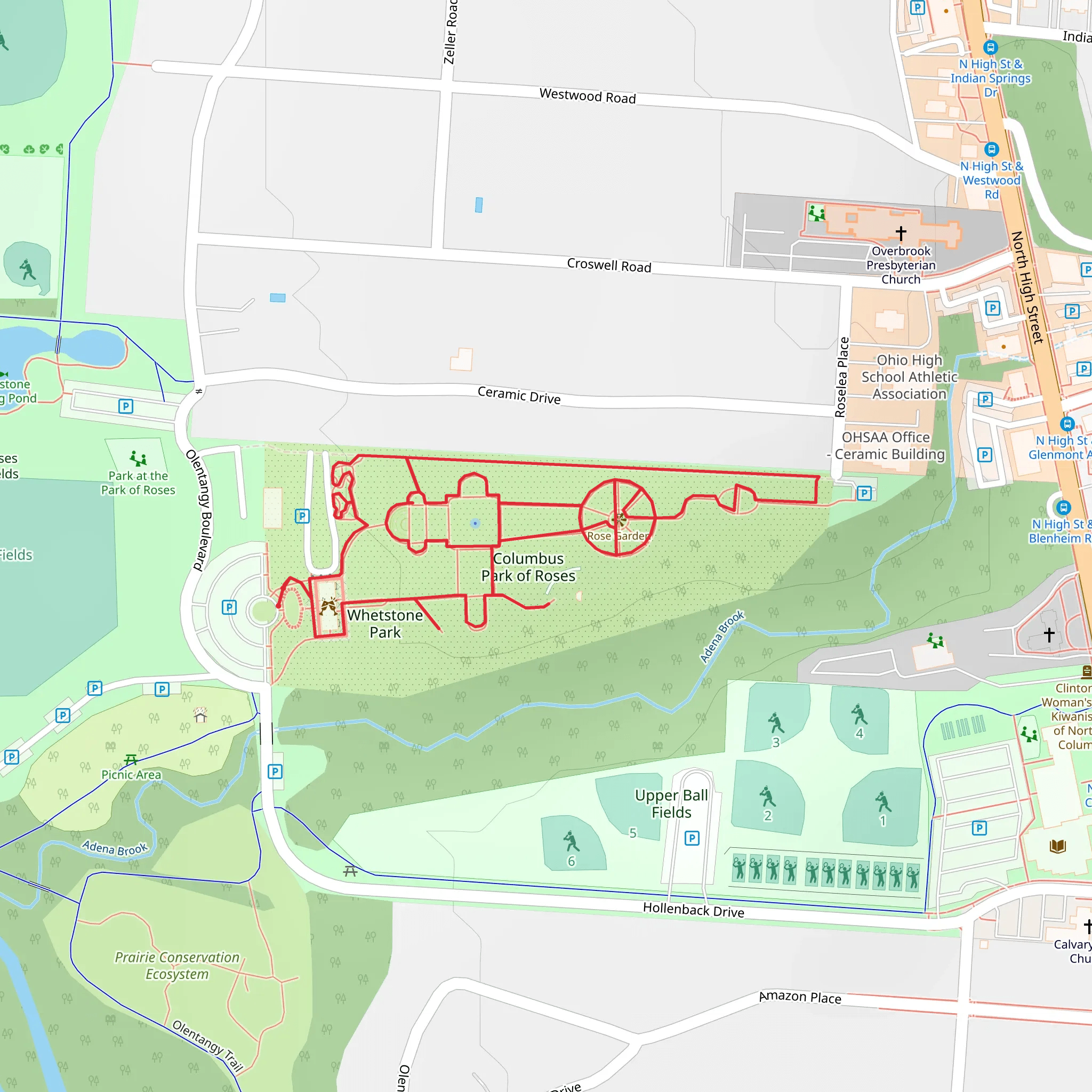 Columbus Park of Roses Walk mobile static map
