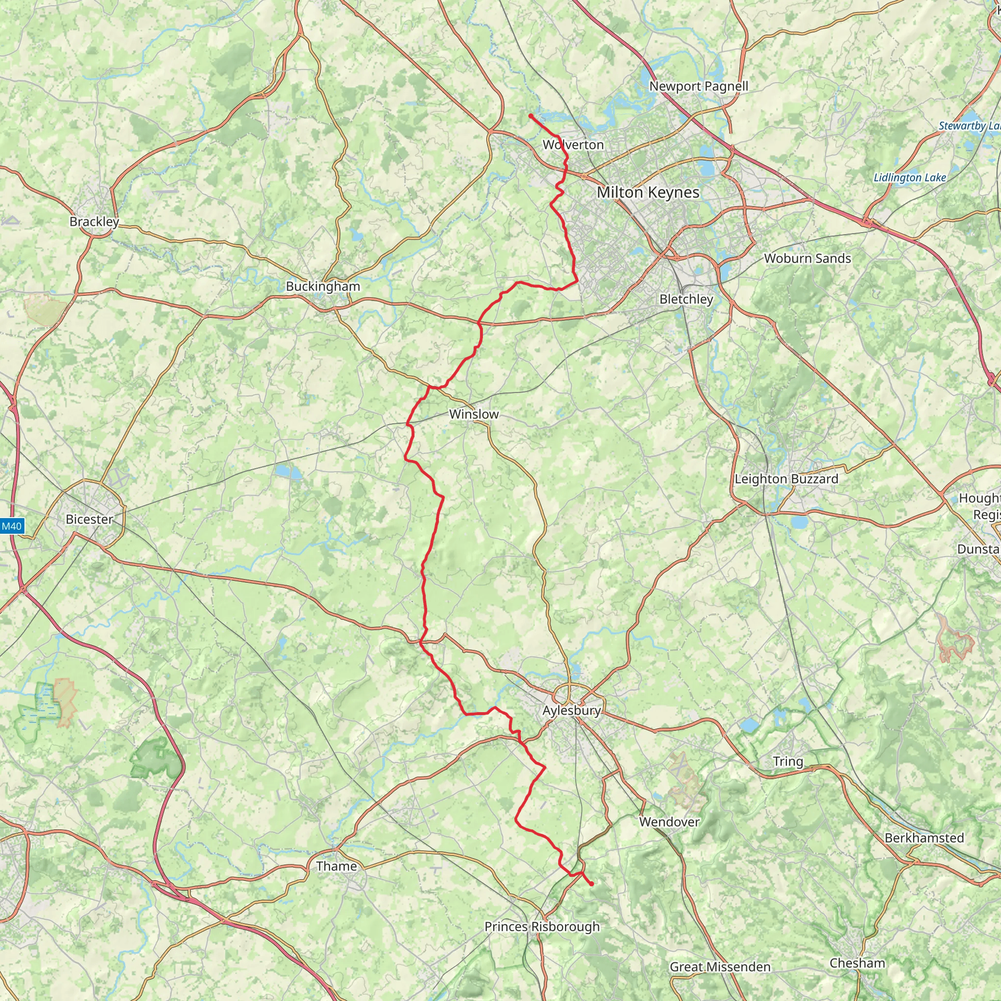 North Bucks Way mobile static map