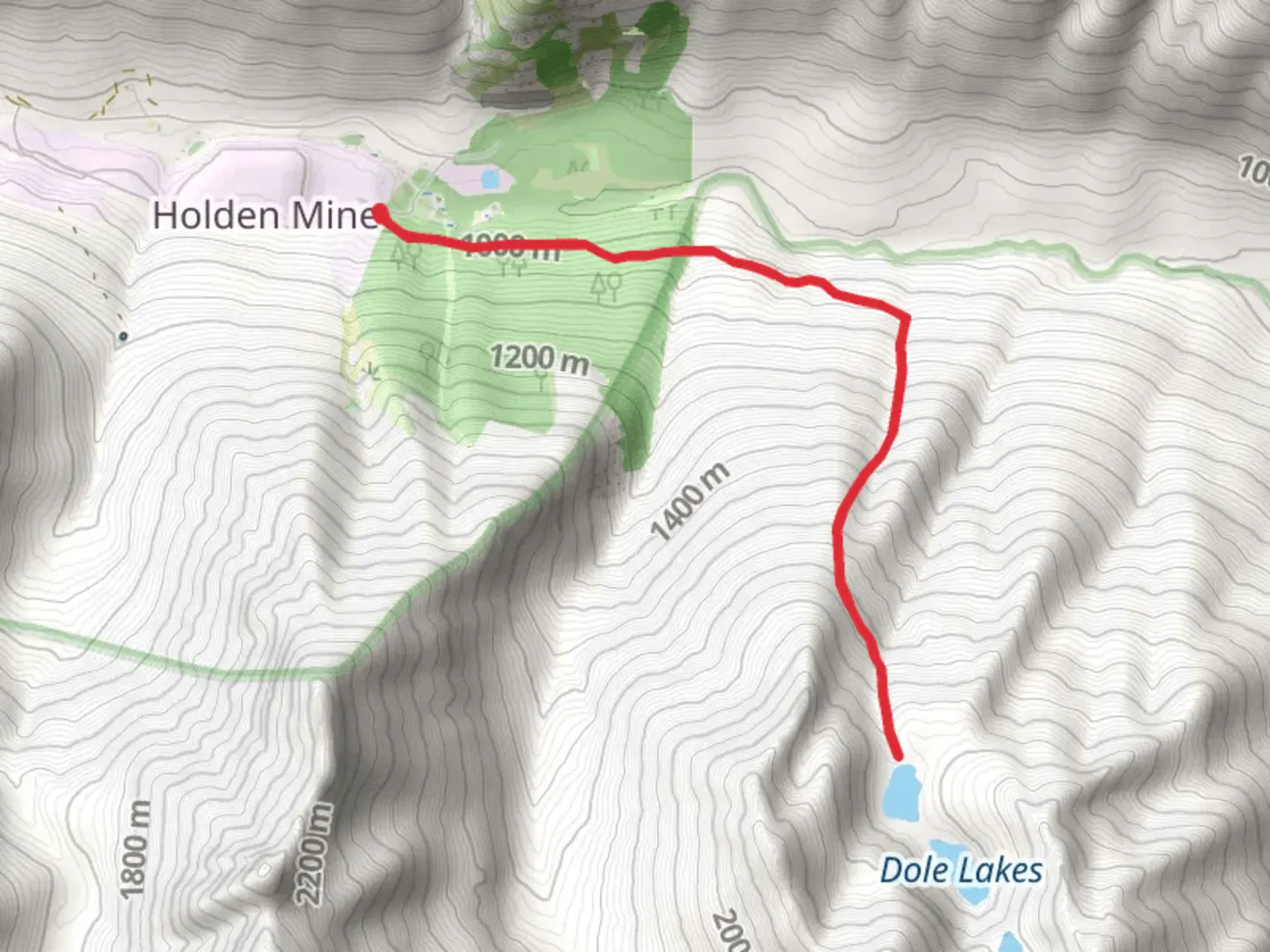 An image depicting the trail Dole Lakes Trail and its surrounding area.