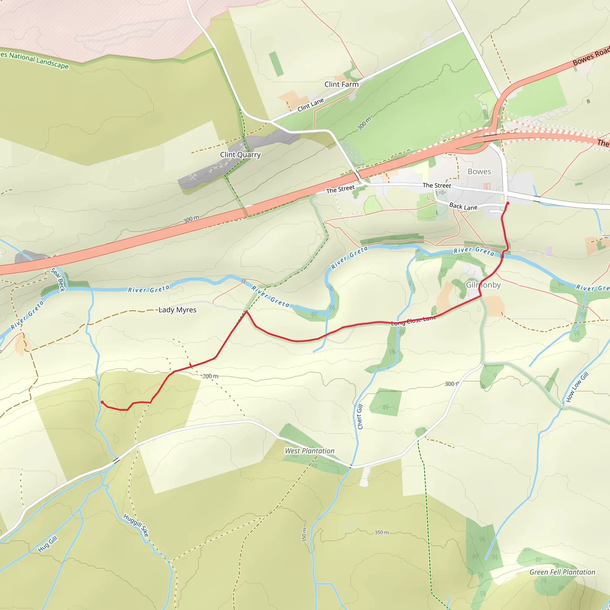 Huggill Force Walk from Bowes mobile static map