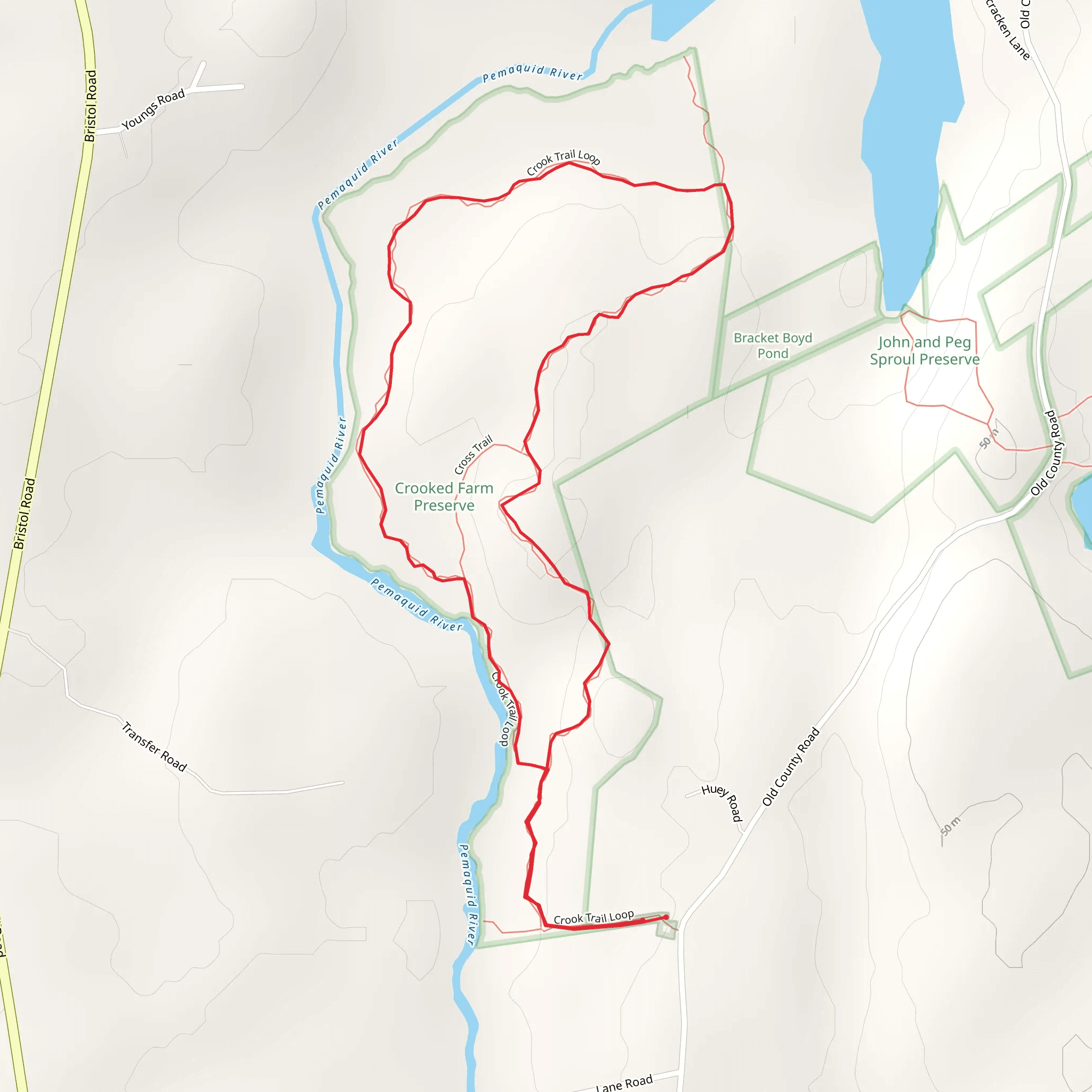Boyd Pond - Old Country Road Loop mobile static map