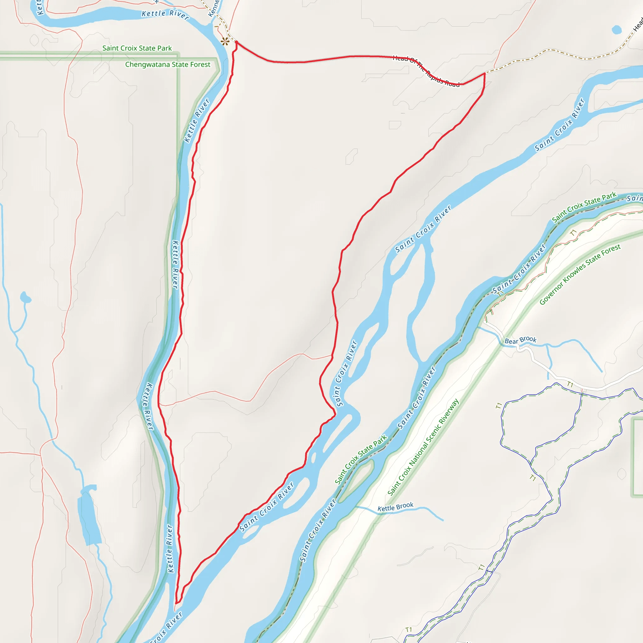 Kettle River and Saint Croix River Loop Trail mobile static map