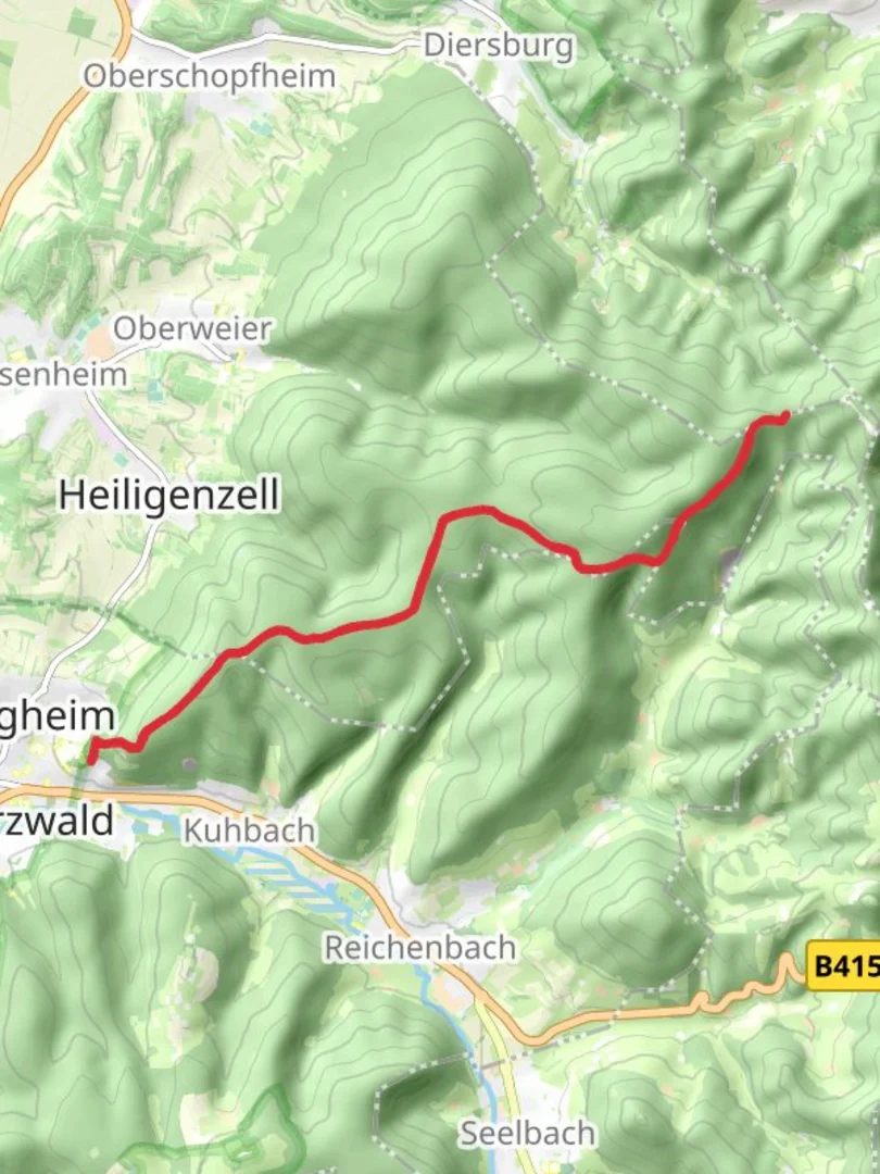 An image depicting the trail Lahr Pionierstein Walk and its surrounding area.