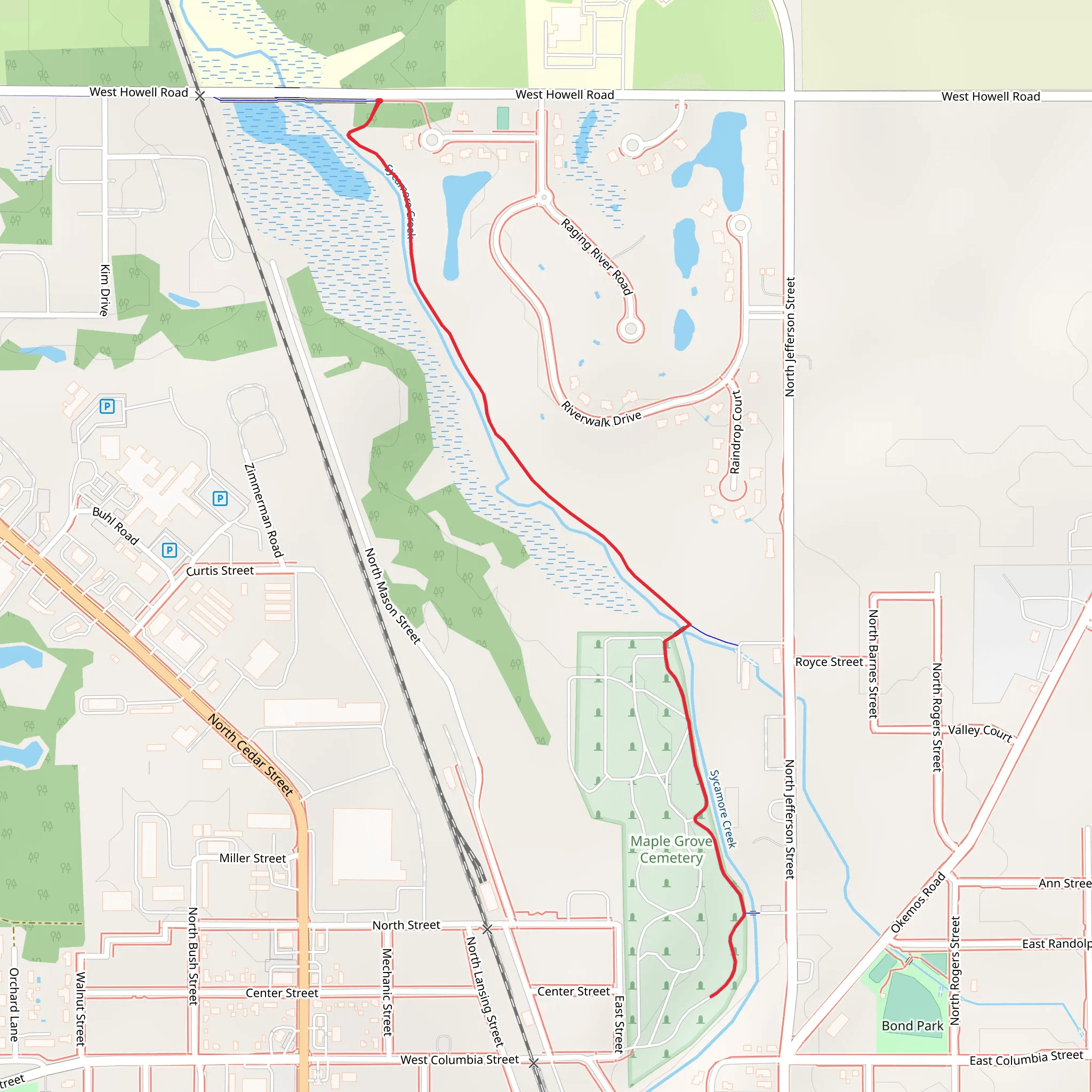 Sycamore Creek Out and Back mobile static map