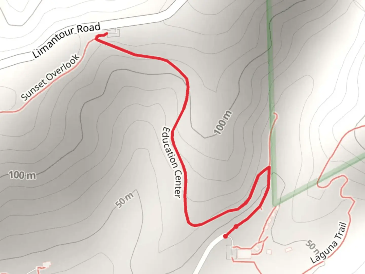 An image depicting the trail Education Center Trail and its surrounding area.