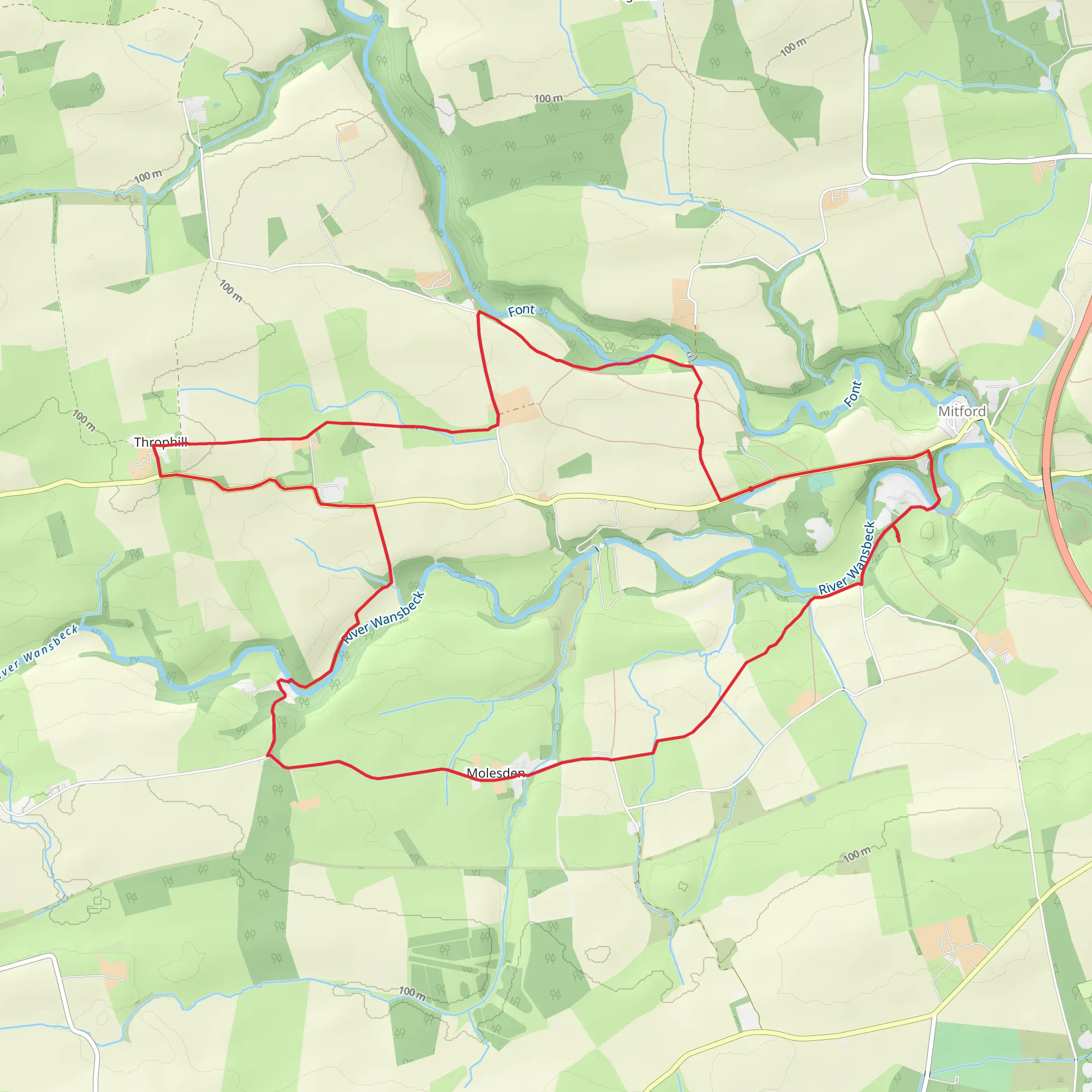 Mitford Castle Loop mobile static map