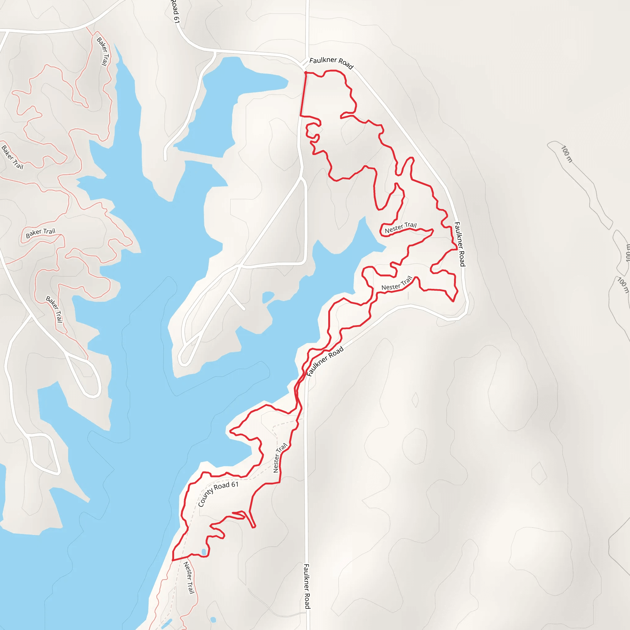 Nester Loop Trail - Old Natchez Trace Lake mobile static map