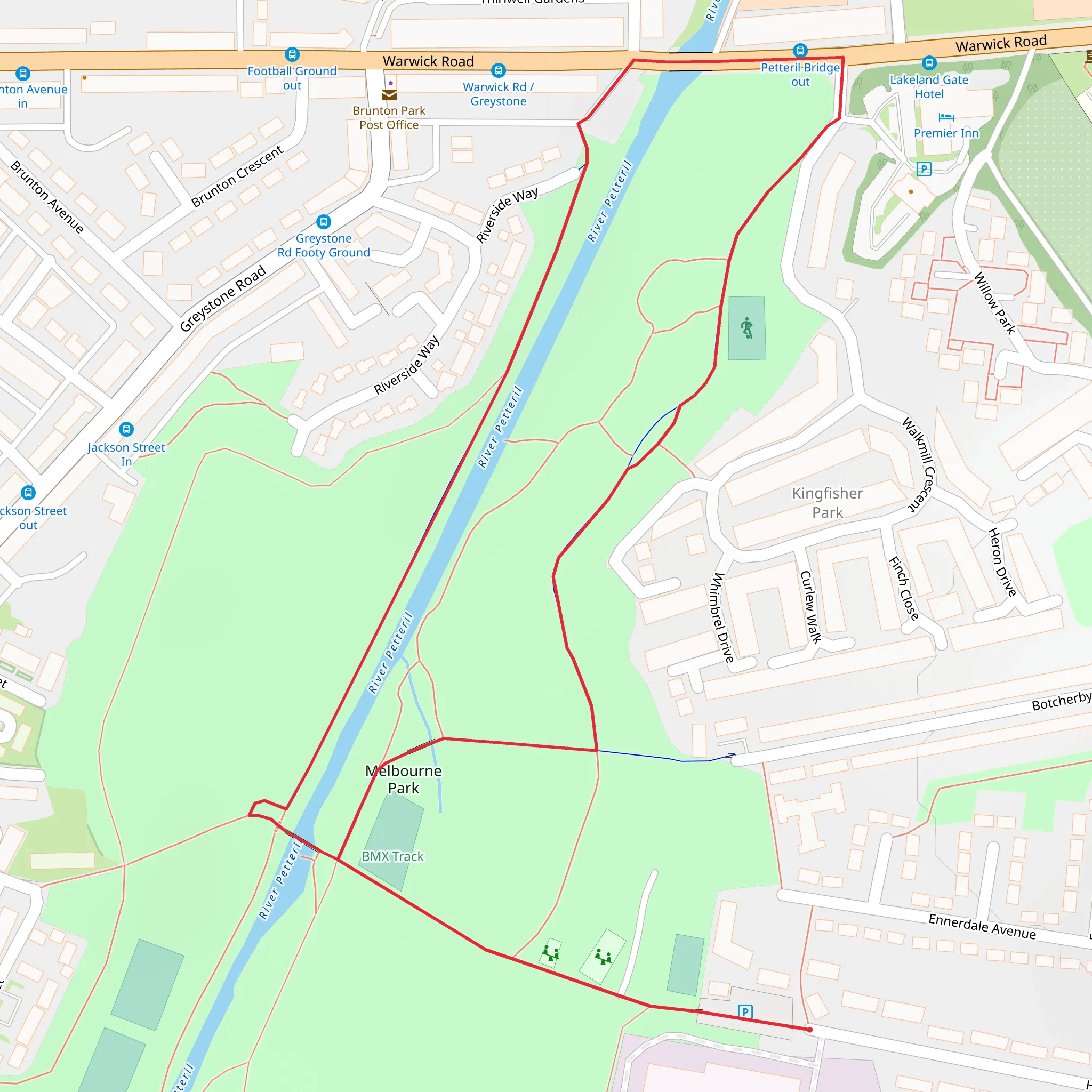 Melbourne Park Loop - Carlisle mobile static map
