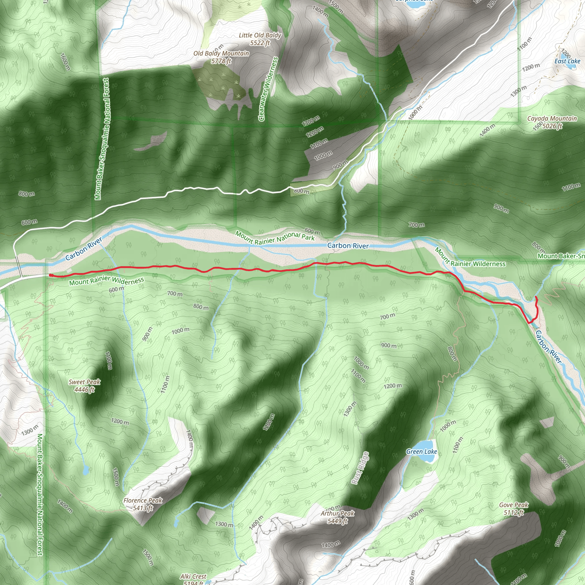 Chenuis Falls Trail mobile static map