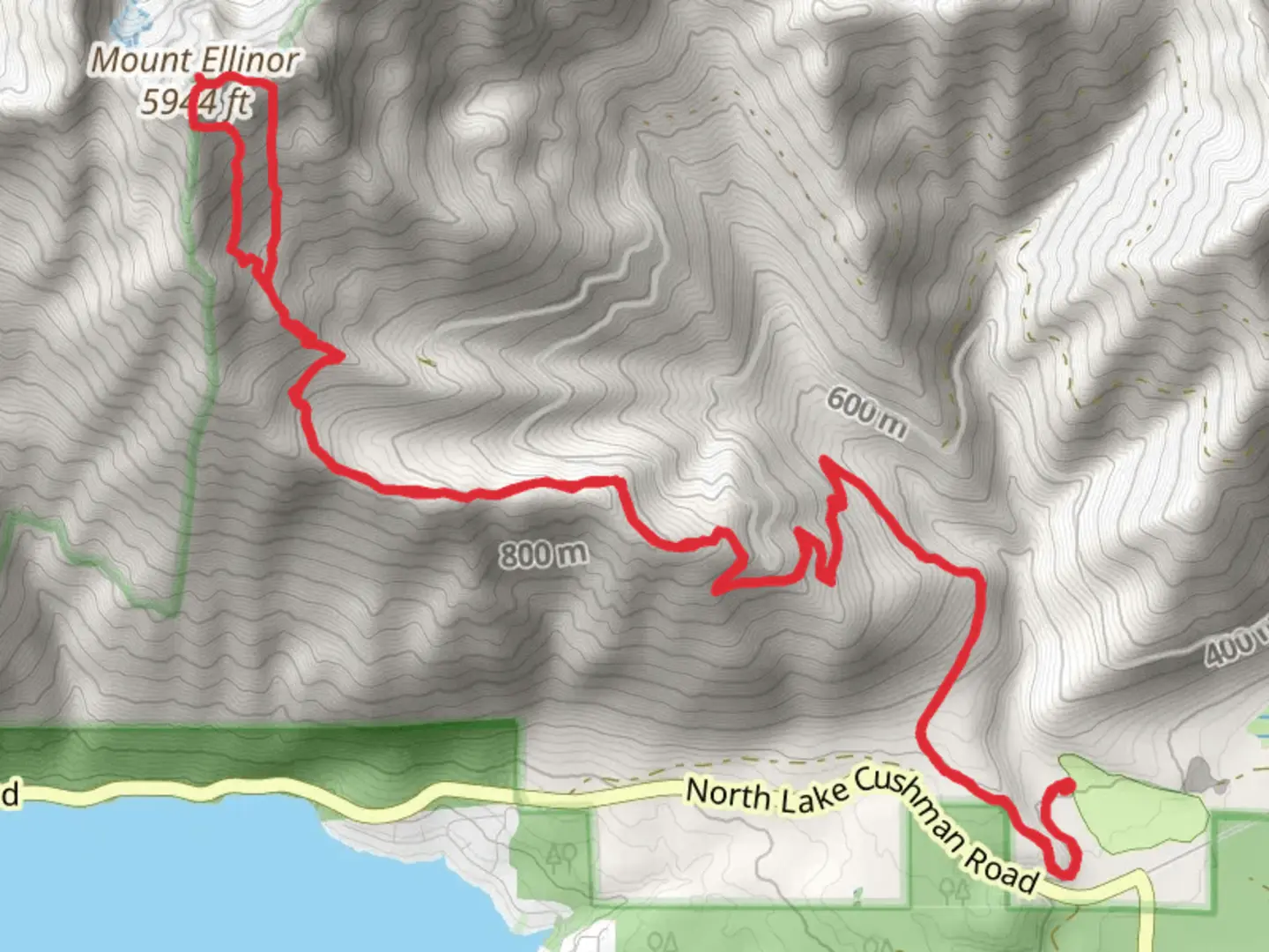 An image depicting the trail Mount Ellinor Trail and Mount Ellinor Winter Route and its surrounding area.