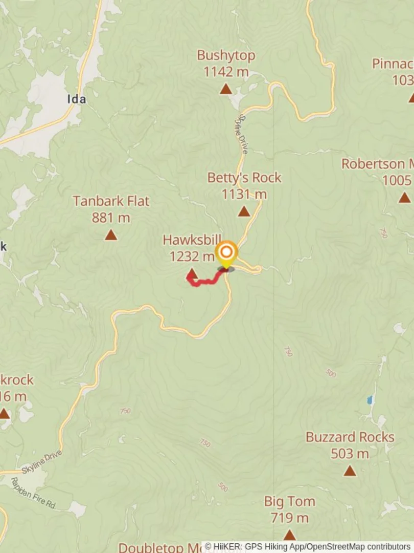 An image depicting the trail Hawksbill via Lower Hawksbill Trail and its surrounding area.