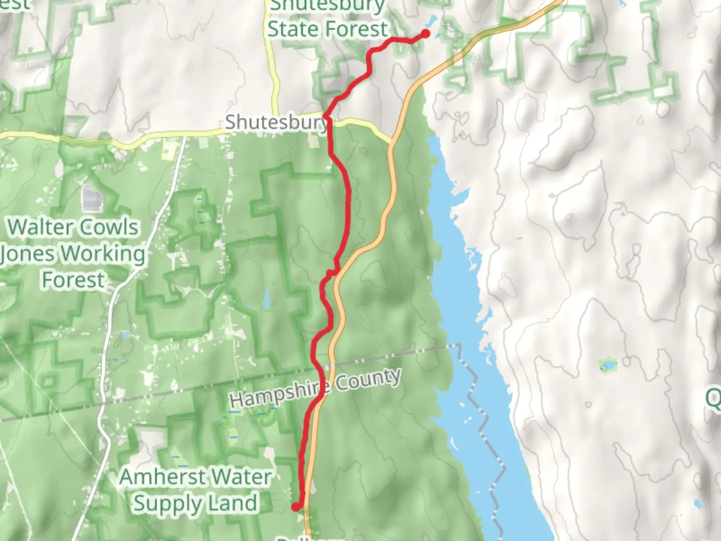 An image depicting the trail NET Trail - White and its surrounding area.