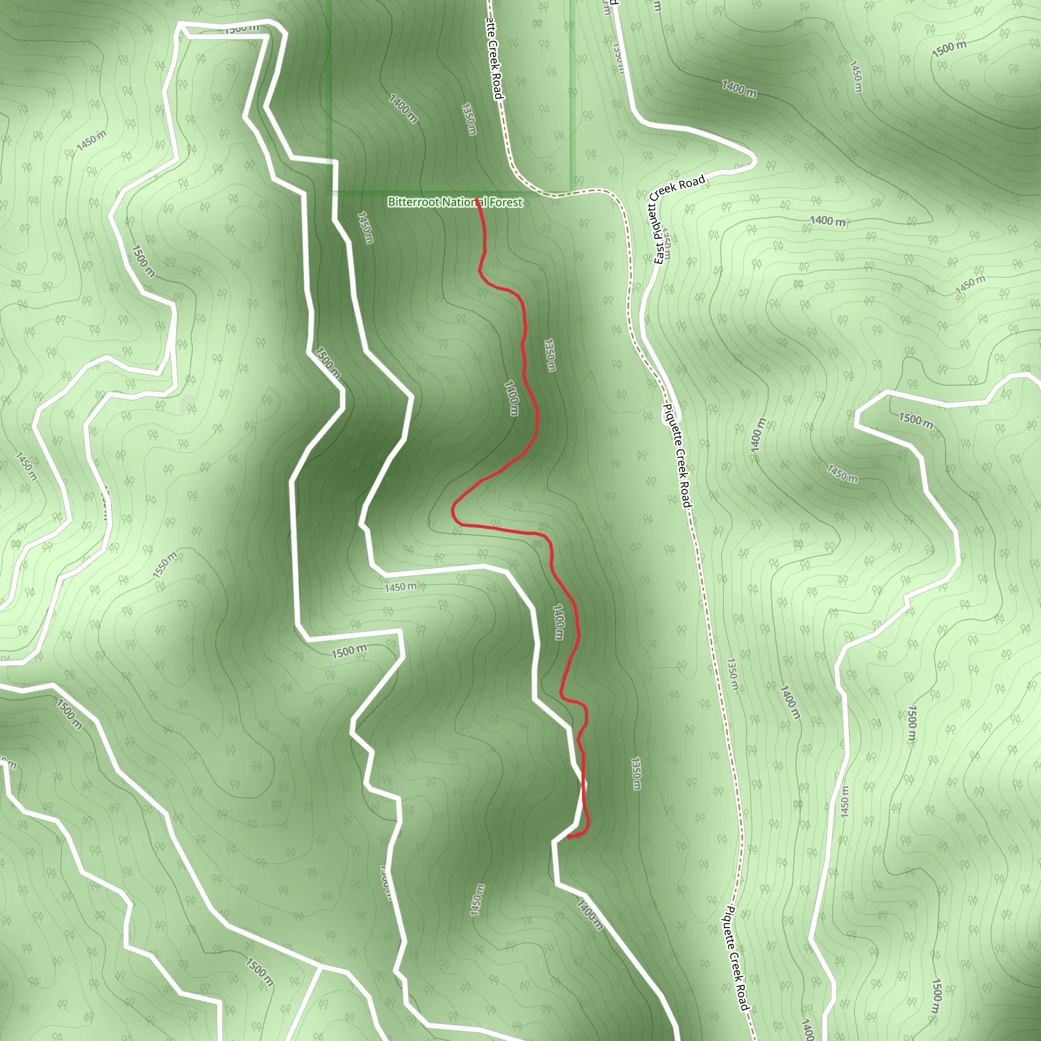 Piquette Creek Trail mobile static map