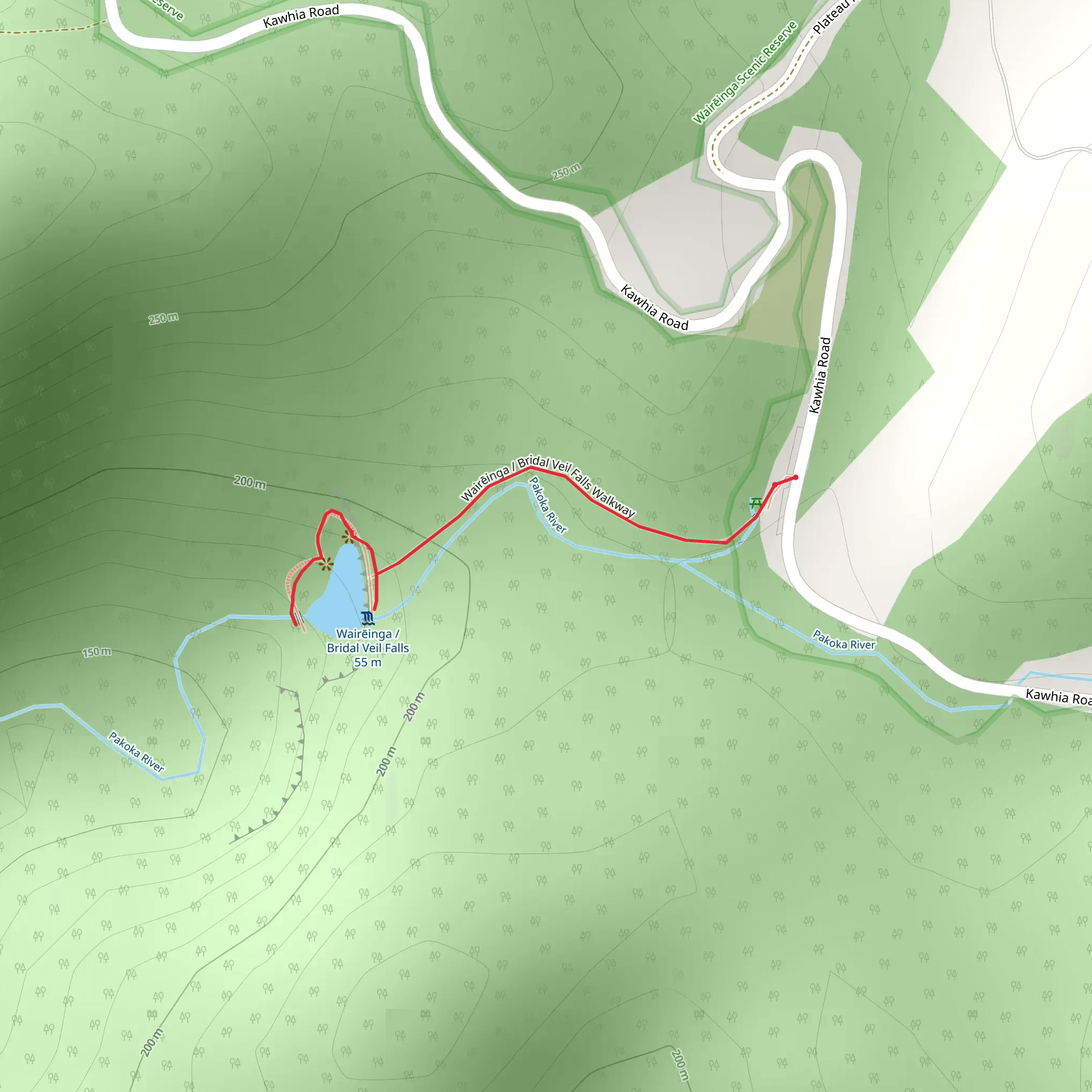 Wairēinga - Bridal Veil Falls mobile static map