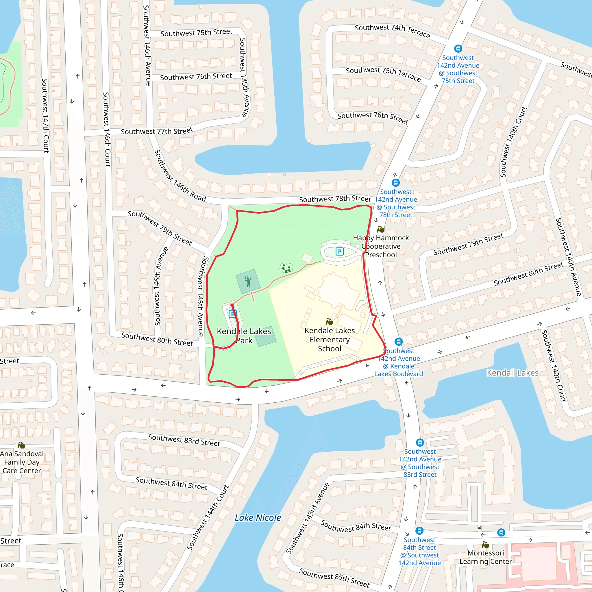 Kendale Lakes Park Loop mobile static map