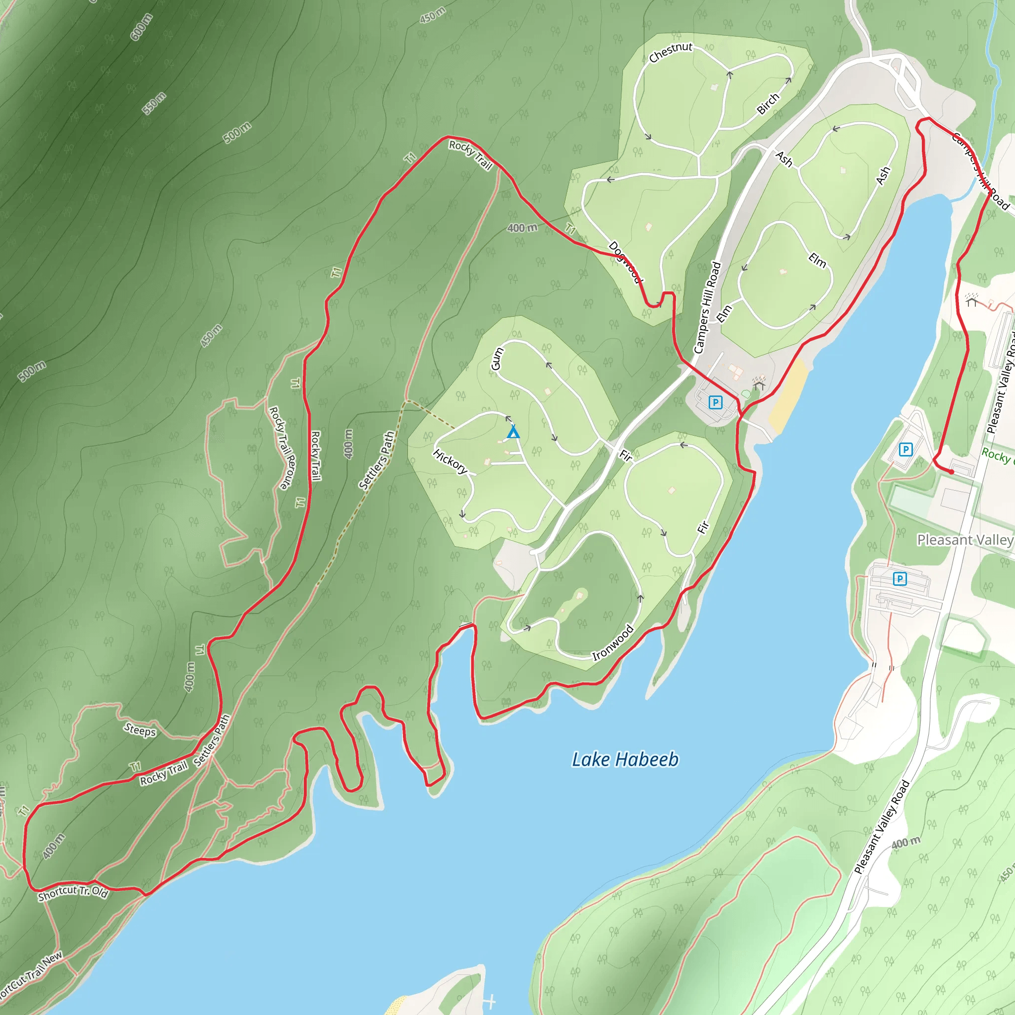 Rocky and Lakeside Loop Trail mobile static map