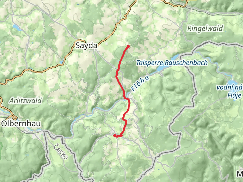 Kreuztanne to Pinge Geyerin via Rundwanderweg Sayda
