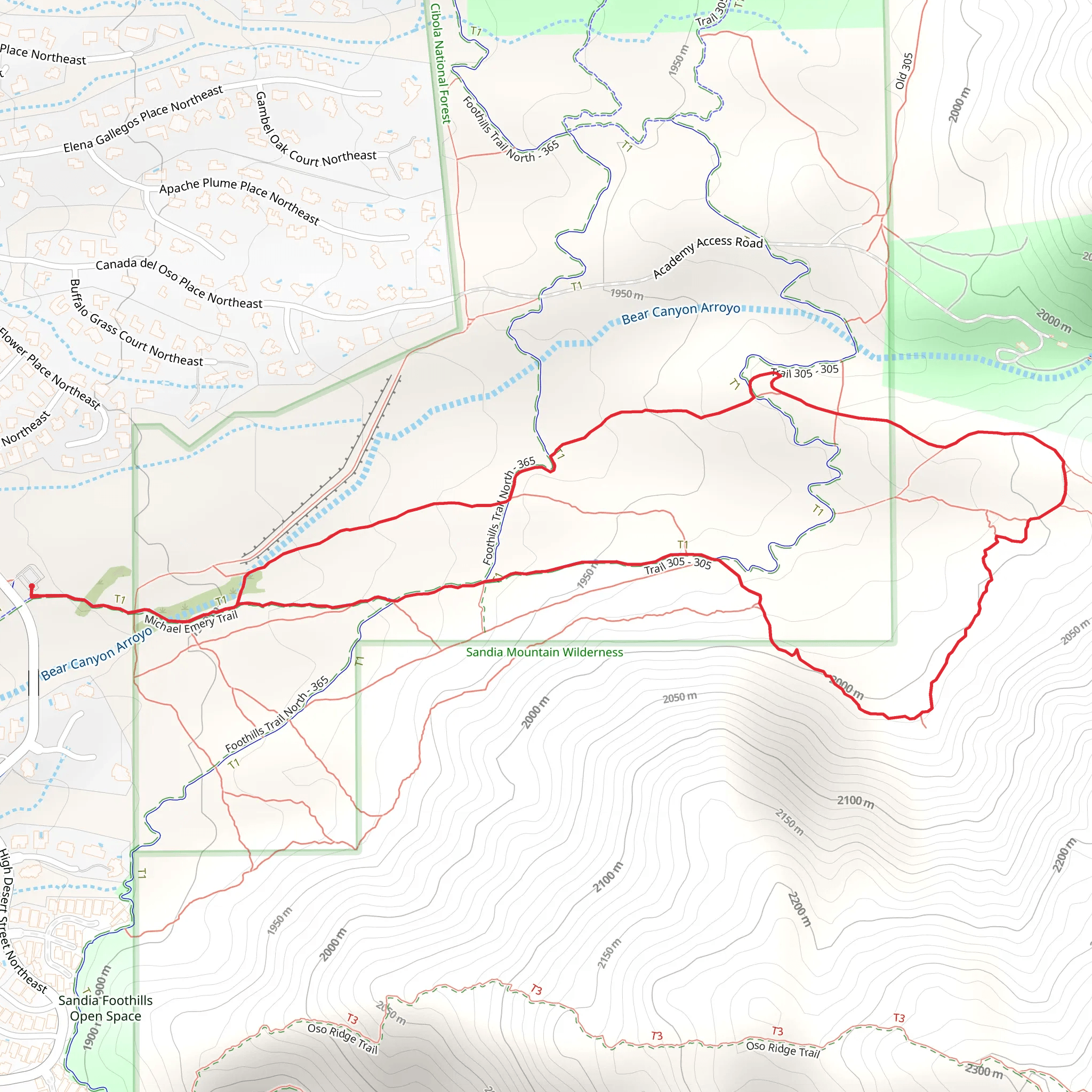 Michael Emery and Primitive Loop Trail mobile static map