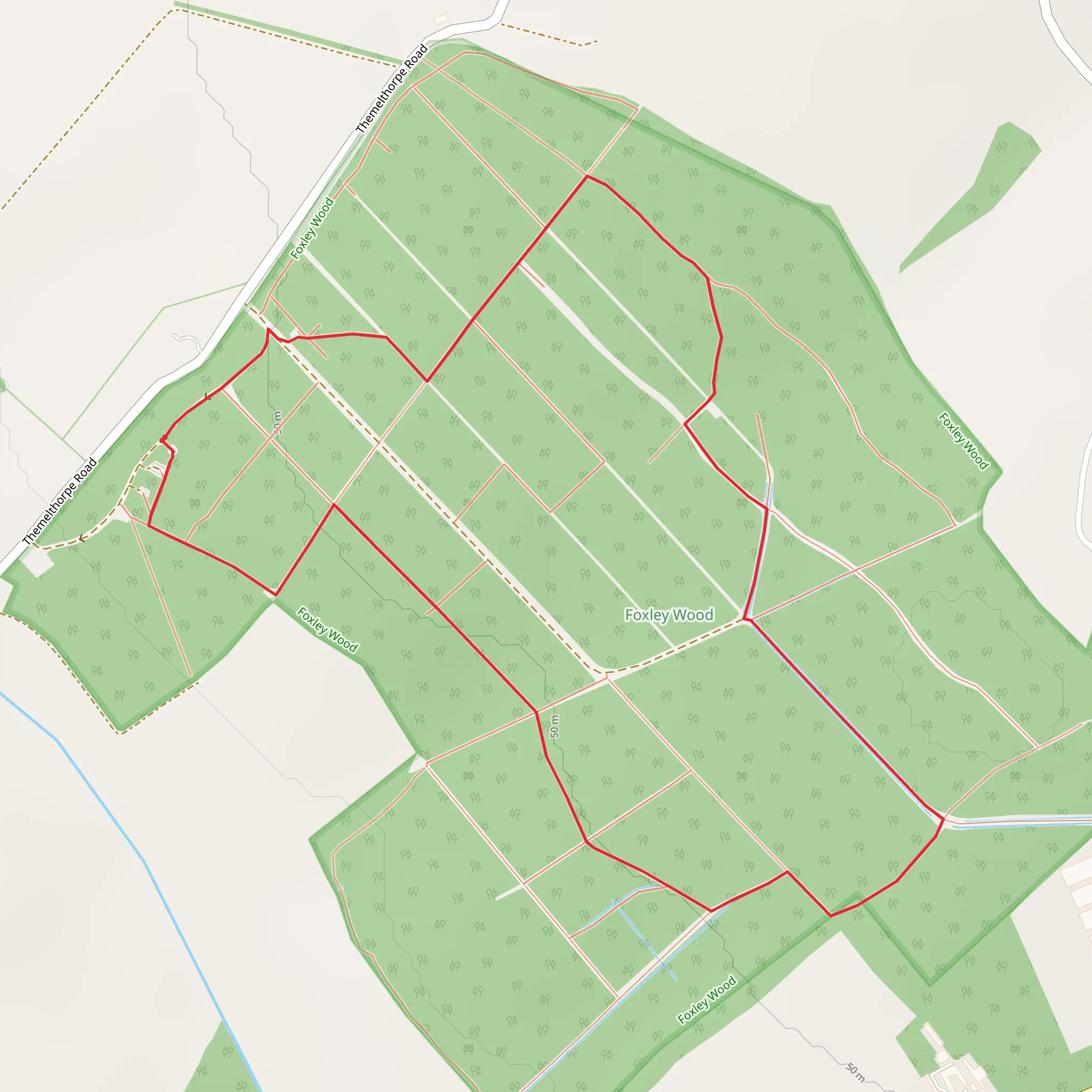 Foxley Wood Loop mobile static map