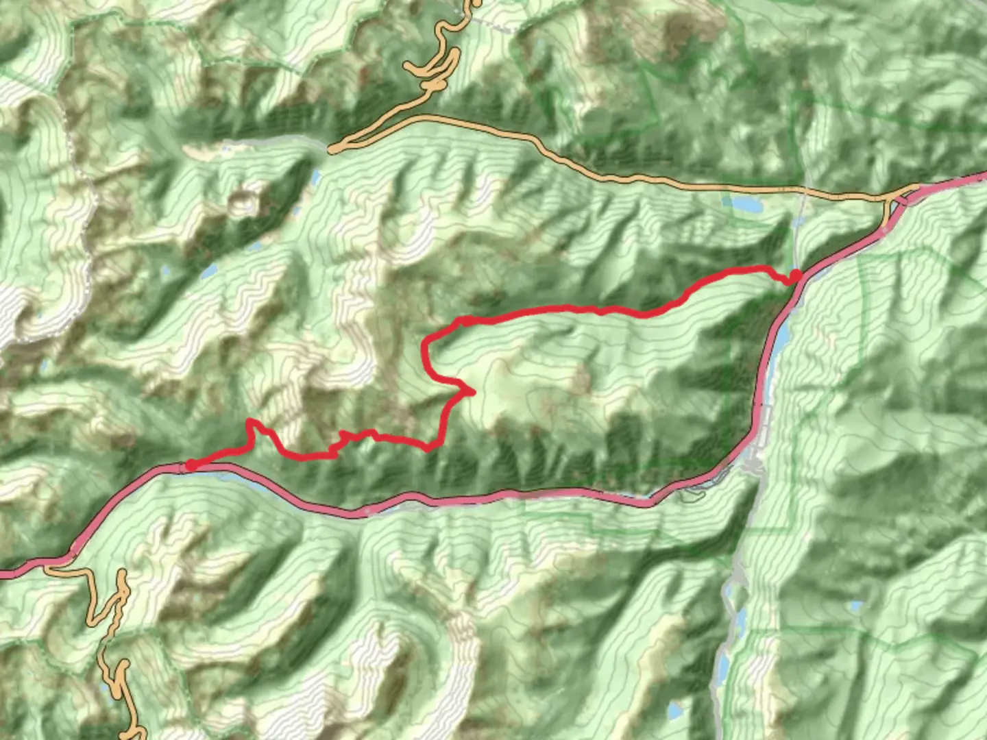 An image depicting the trail Watrous Gulch and Bard Creek and its surrounding area.