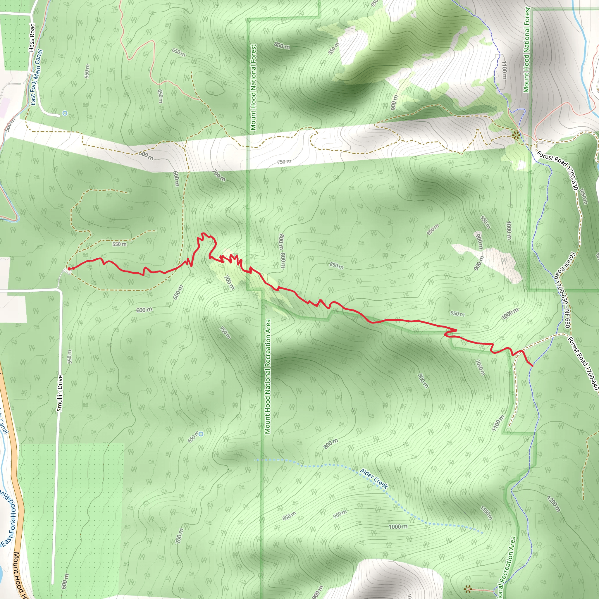 Oak Ridge Trail mobile static map
