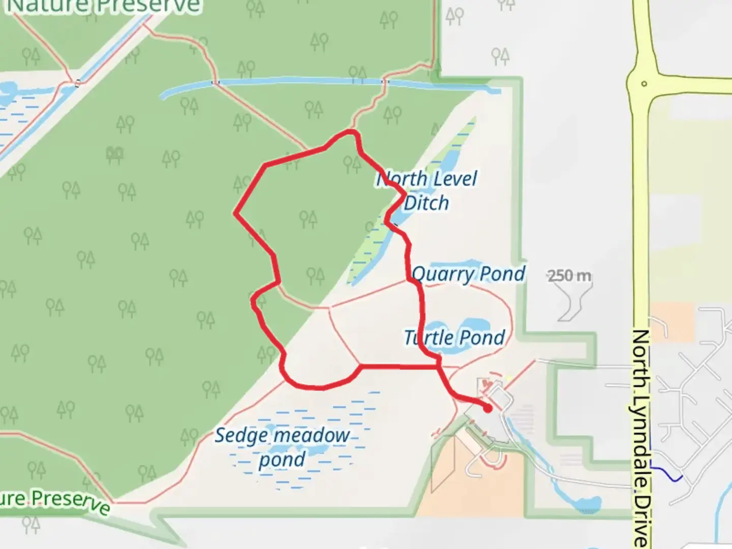 An image depicting the trail White Cedar and Four Seasons Loop Trail and its surrounding area.