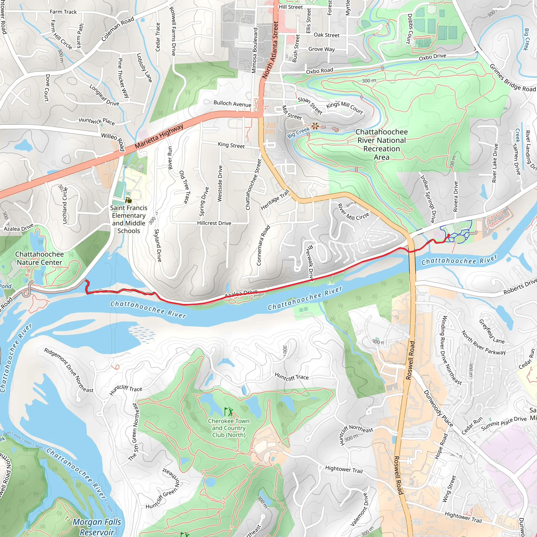 Rosewell Riverwalk Trail and Willeo road Trail mobile static map