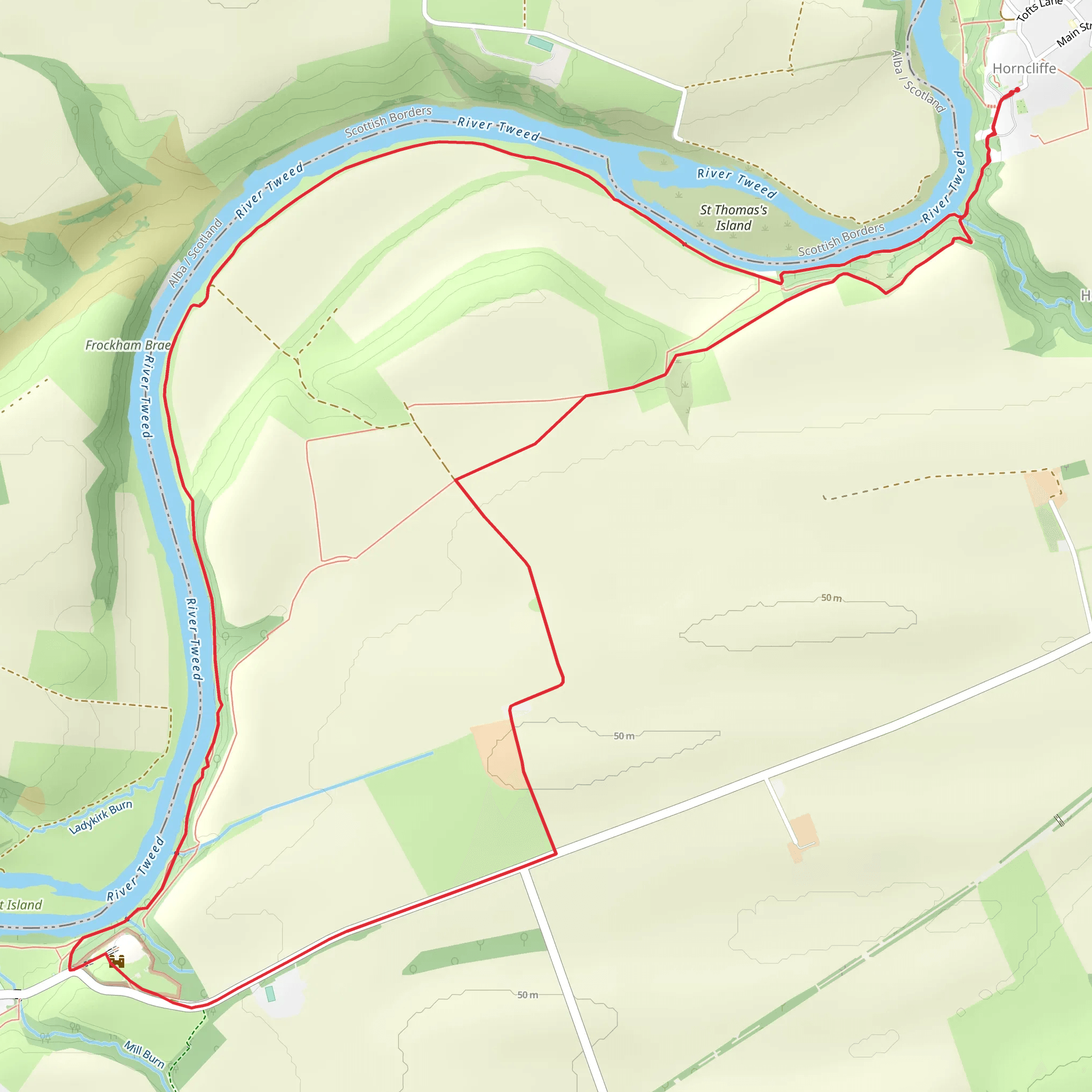Mean high Water Springs and Green Hill mobile static map