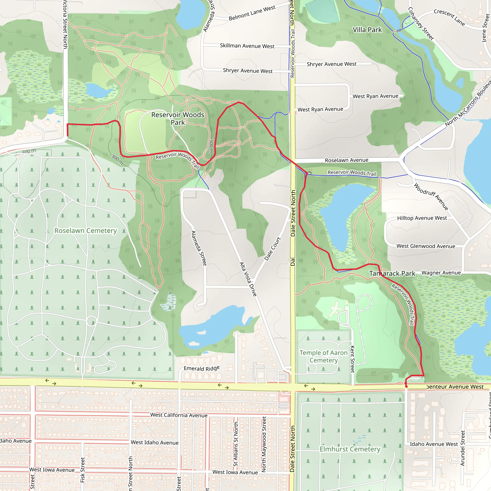 Reservoir Woods Trail mobile static map