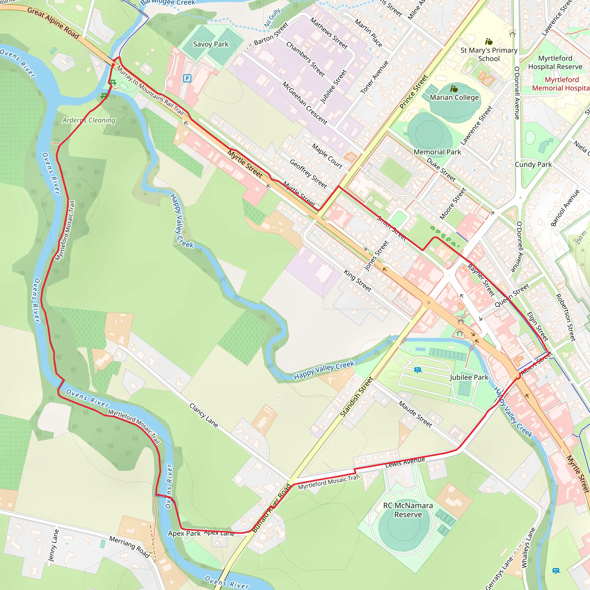 Myrtleford Mosaic Trail mobile static map