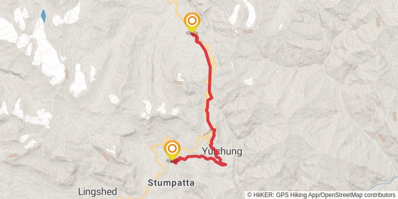 Lamayuru to Padum Trek stage 6 Map