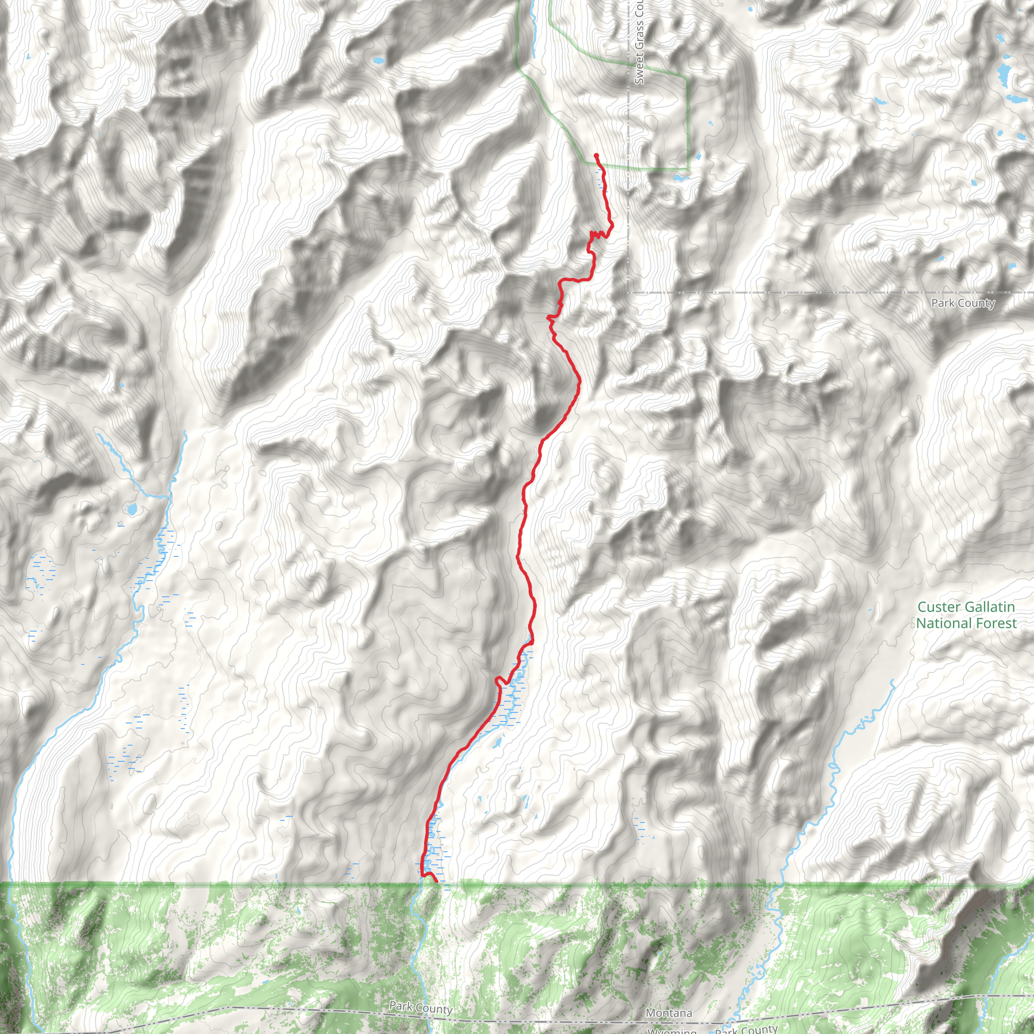 Buffalo Fork Trail via Buffalo Divide Trail mobile static map