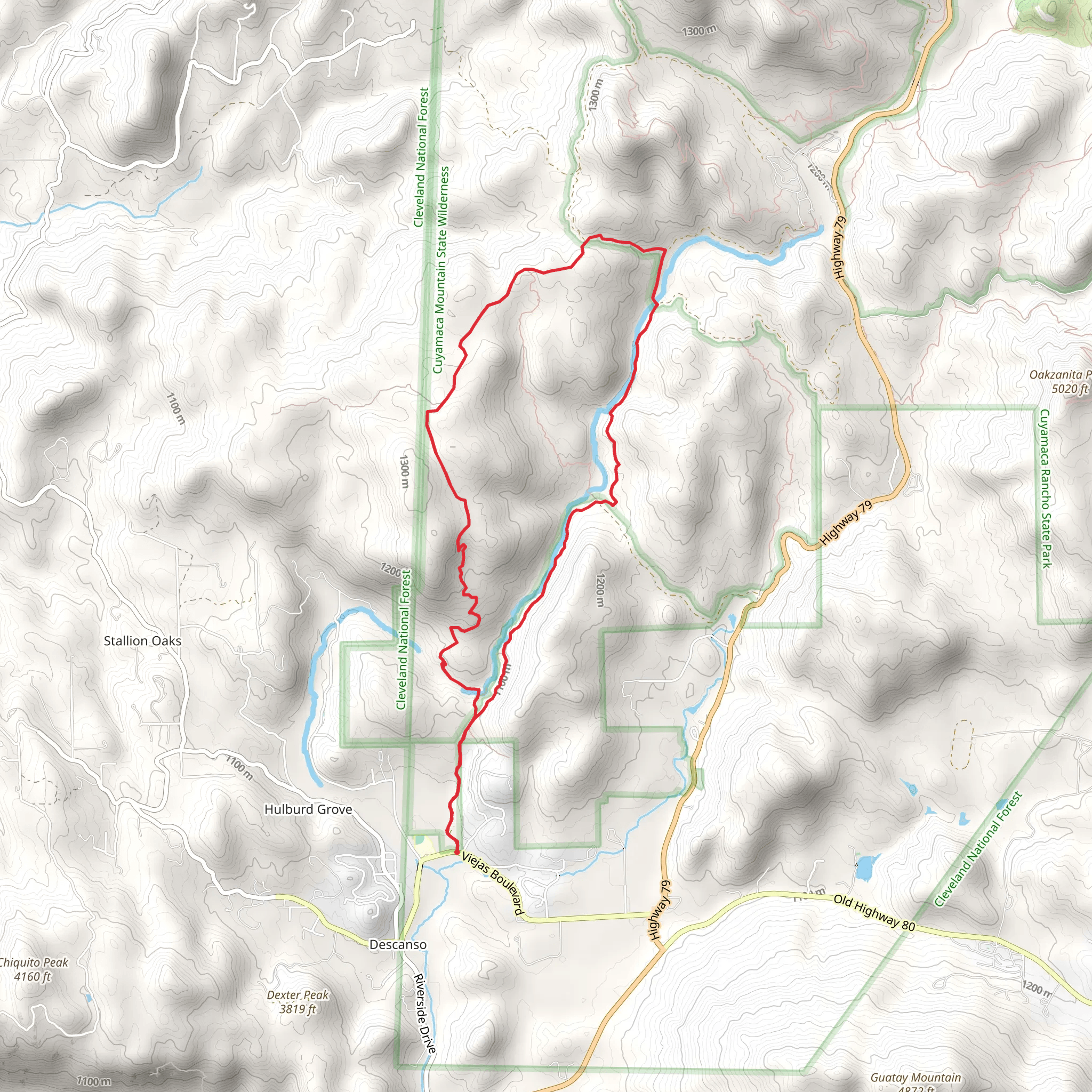 Merigan Fire Road and Dead Horse Loop Trail mobile static map