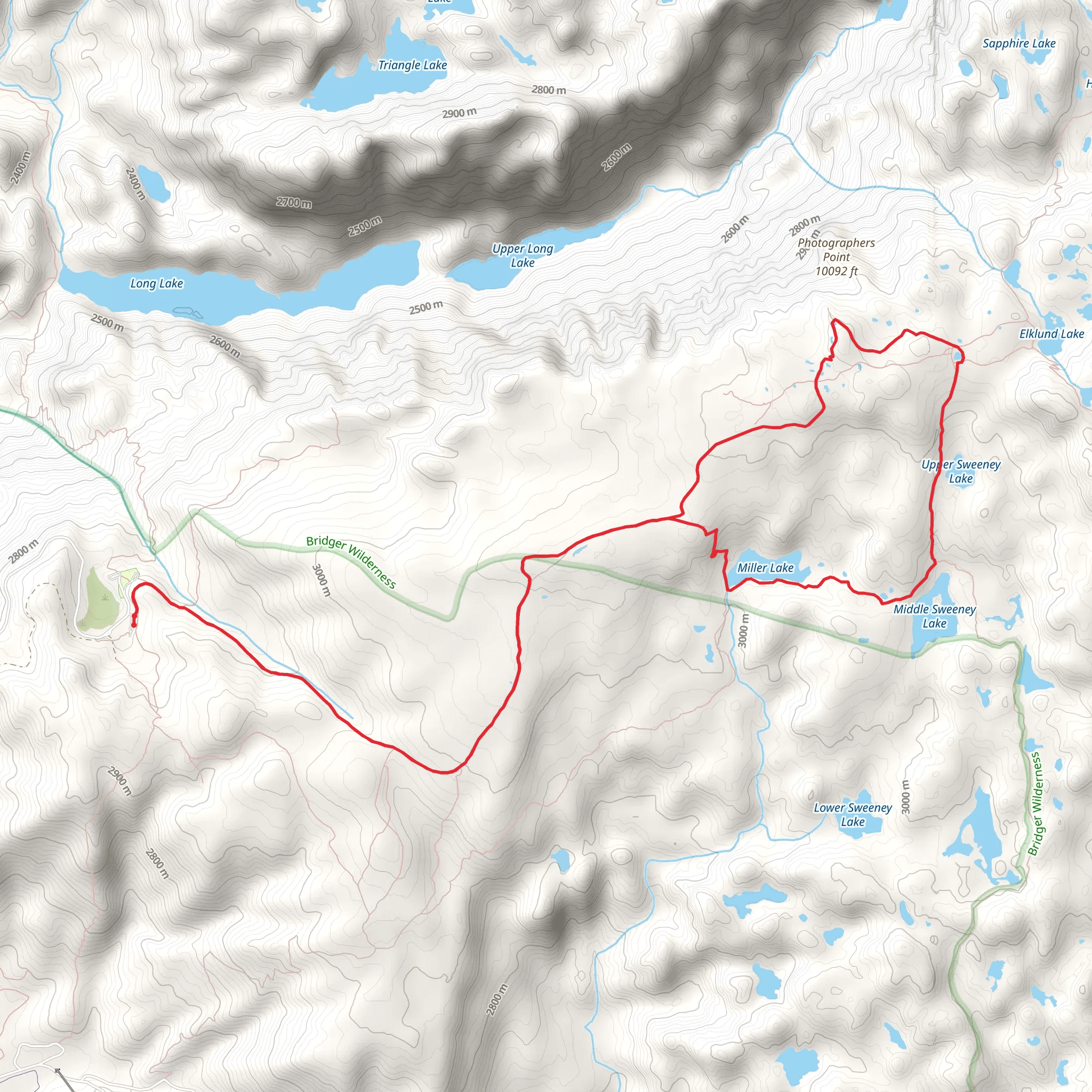 Pole Creek, Miller Lake and Sweeney Creek Loop Trail mobile static map