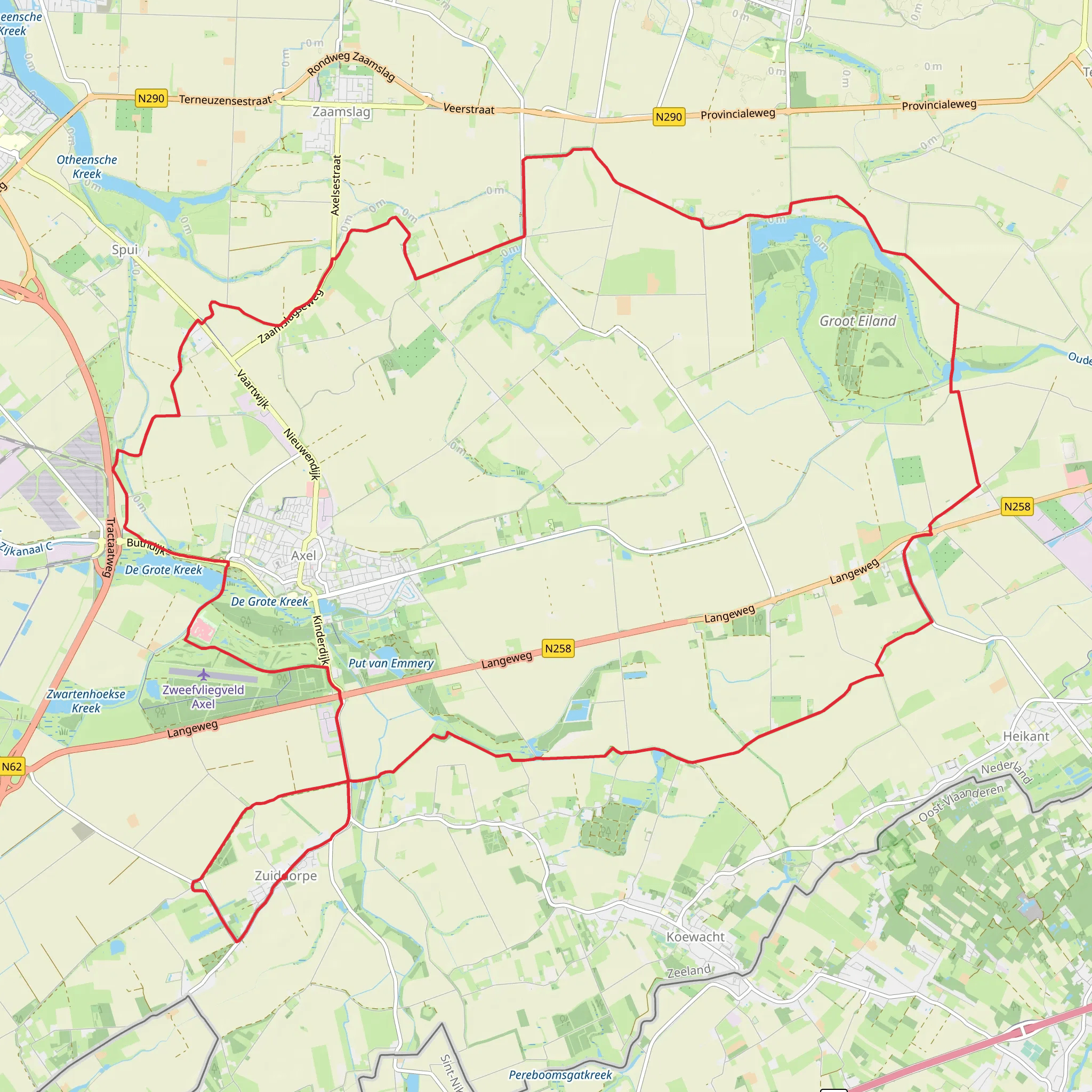 De Grote Kreek and Drieschouwen via Fortdijk West mobile static map