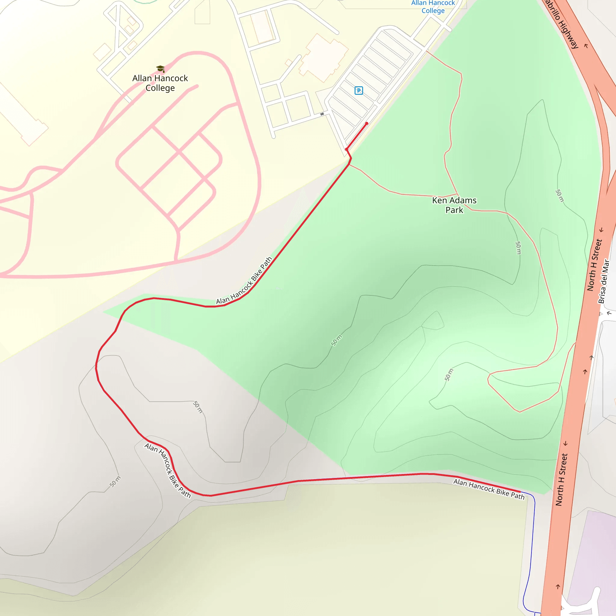 Alan Hancock Path - Ken Adams Park mobile static map