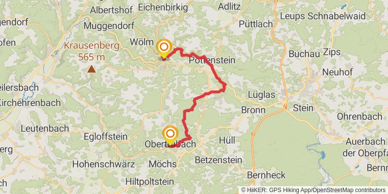 Frankenweg stage 13 Map