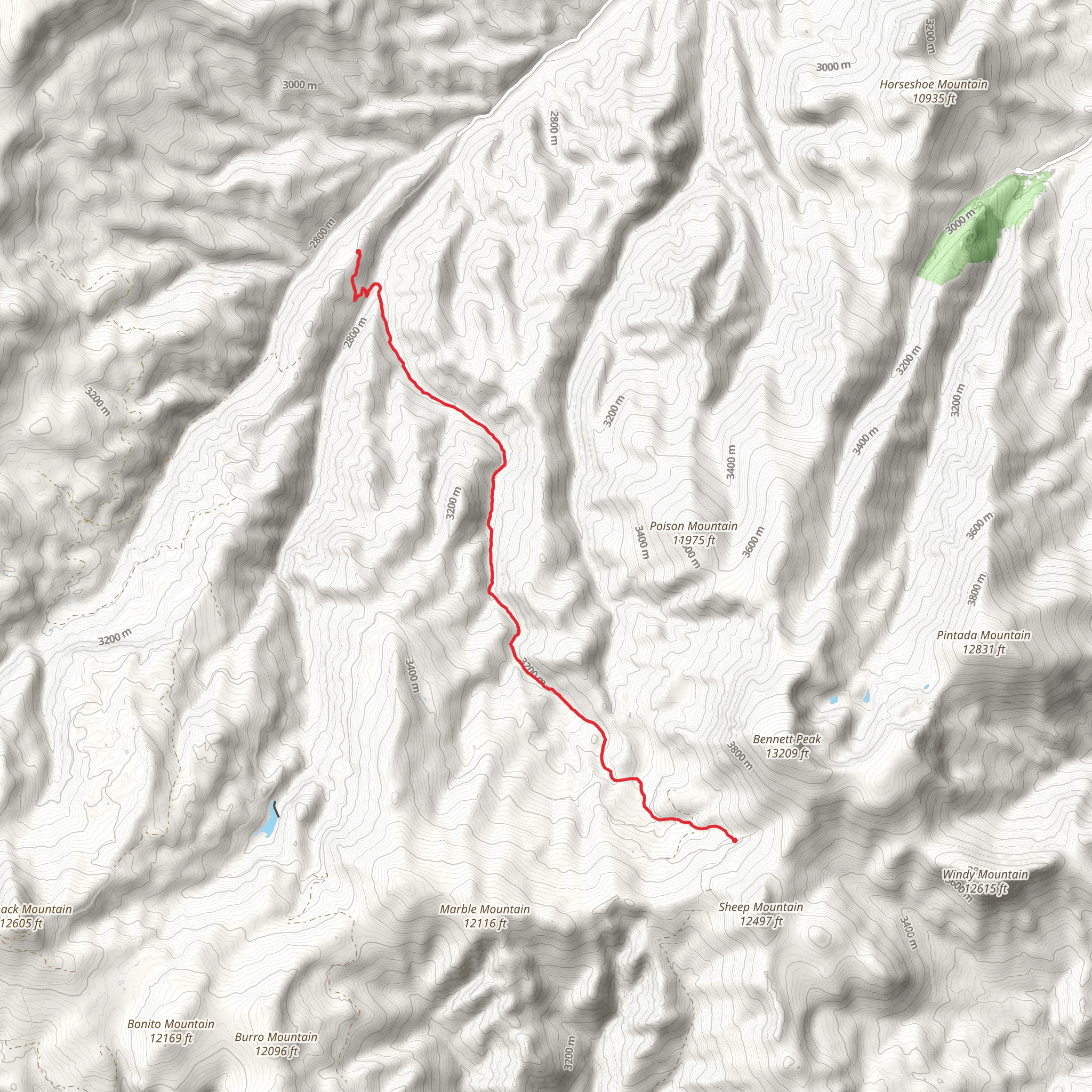 Burro Trail mobile static map