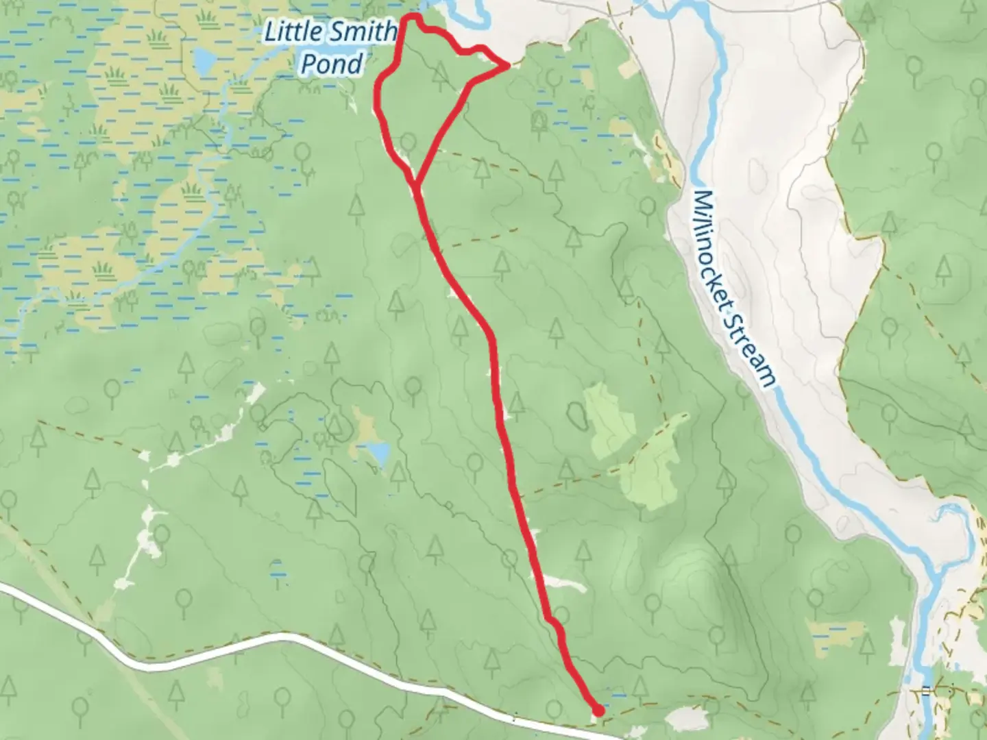 An image depicting the trail Little Smith Pond Loop and its surrounding area.