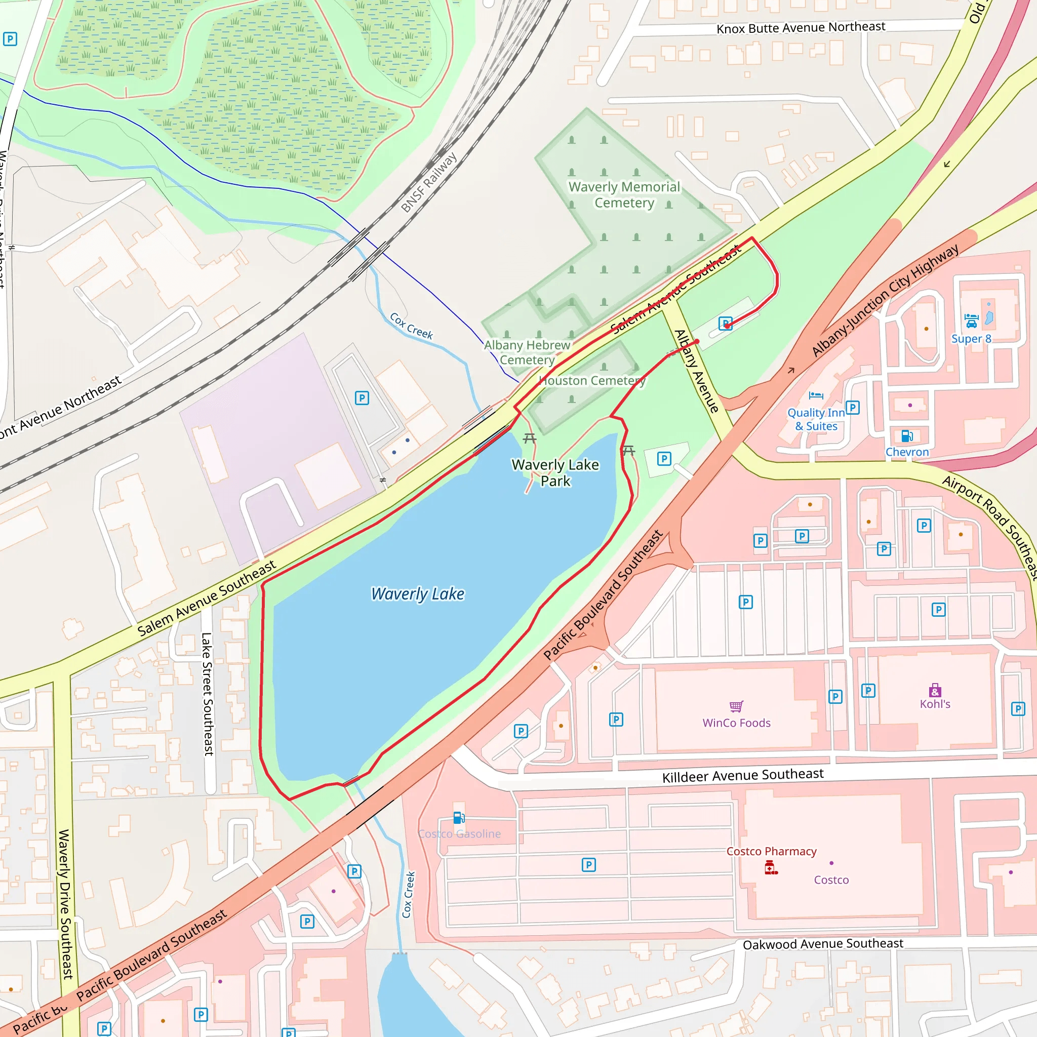 Waverly Lake Loop mobile static map