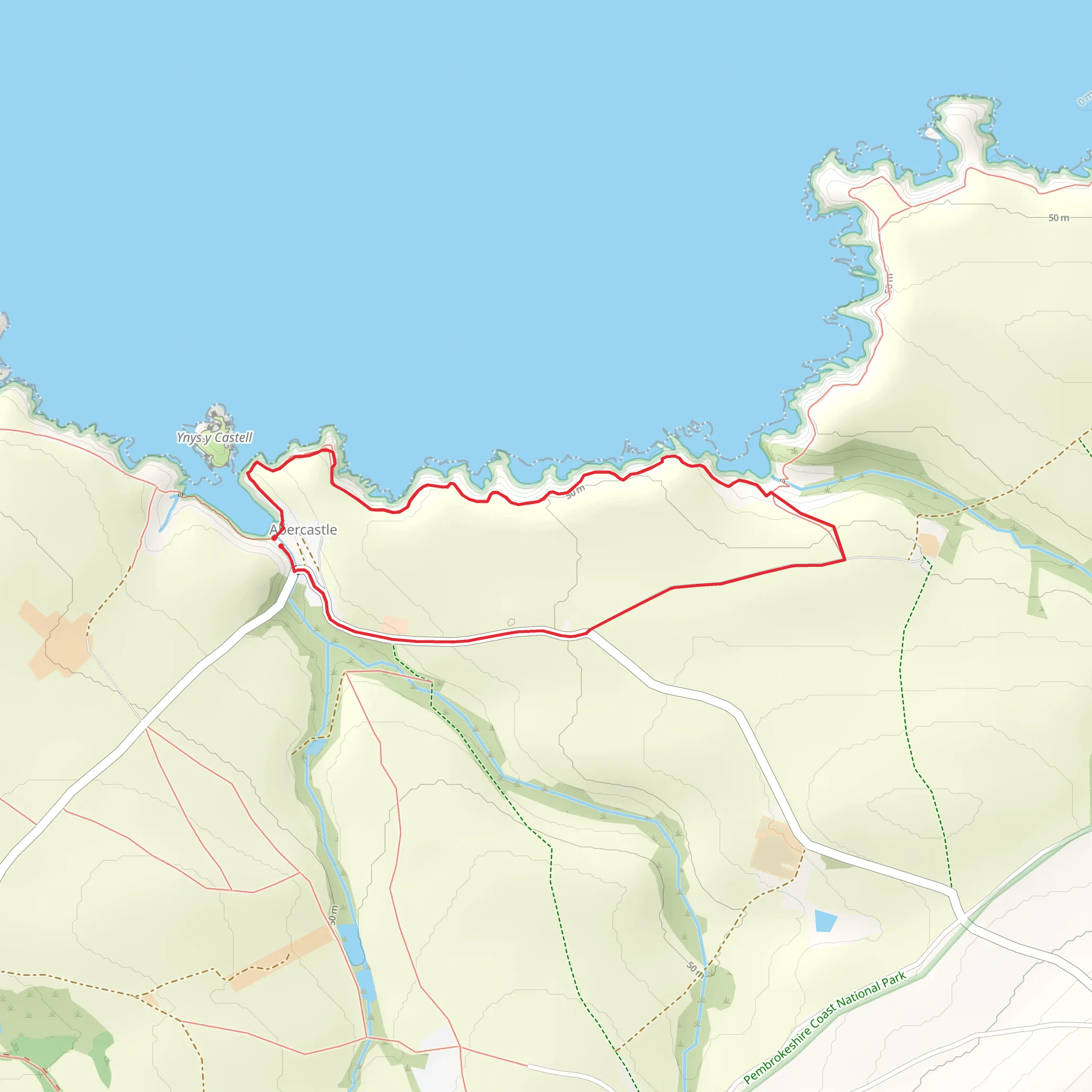 Abercastle to Cwm Badau mobile static map