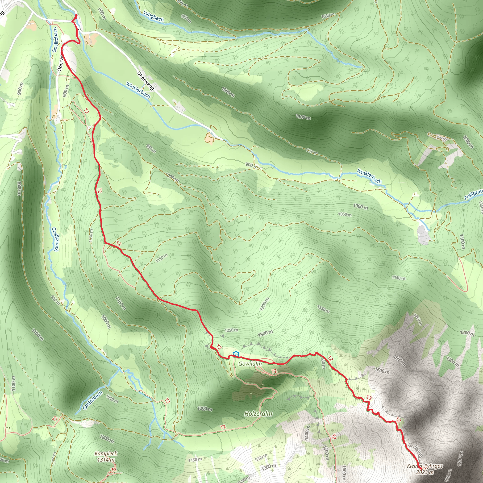 Oberweng - Gowilalm - Small Pyhrgas mobile static map