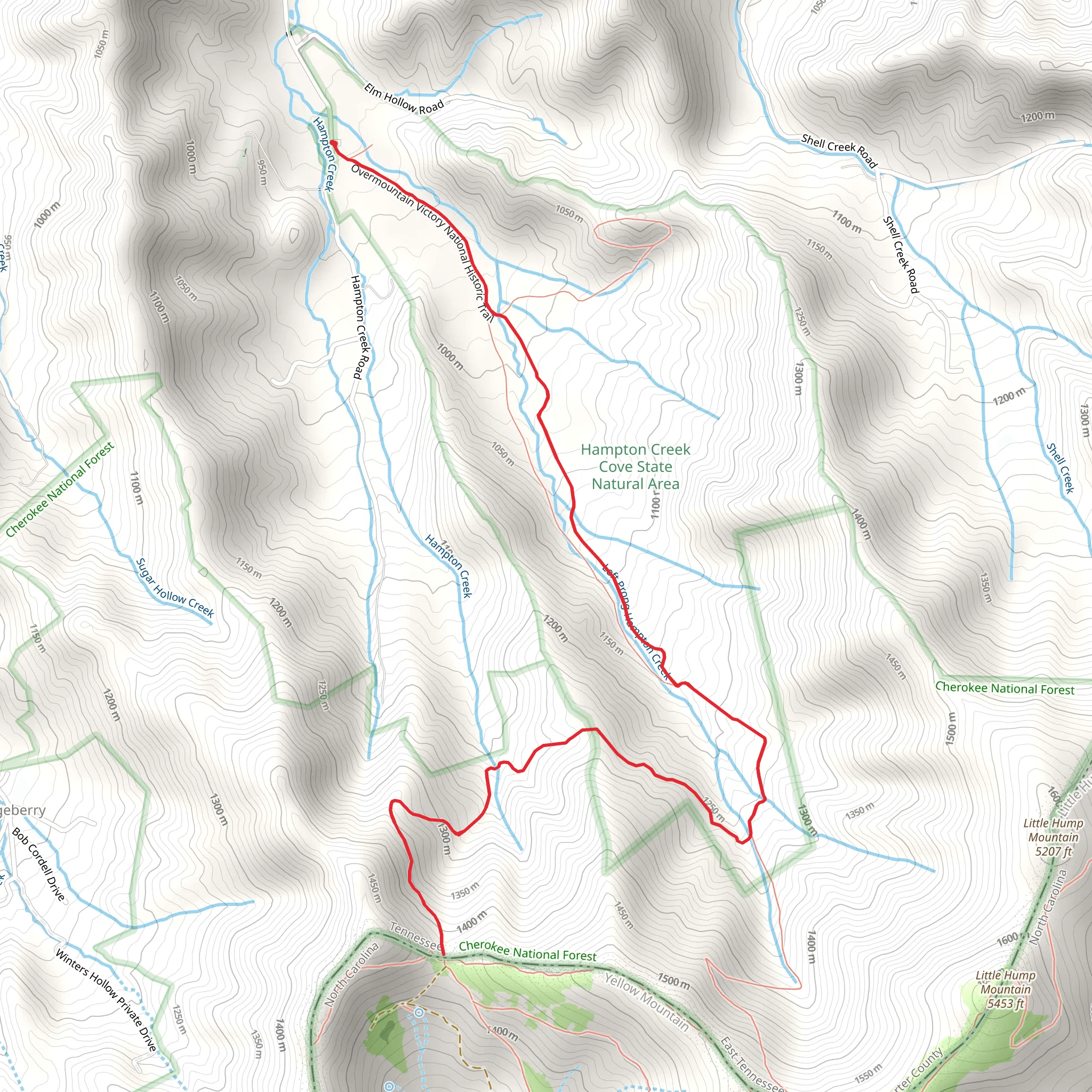 Overmountain Victory National Historic Trail mobile static map