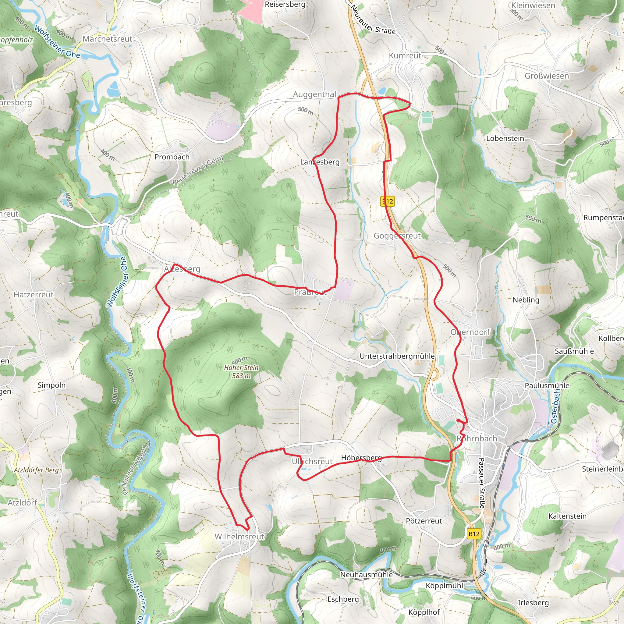 Rohrnbach and Alzesberg Loop mobile static map