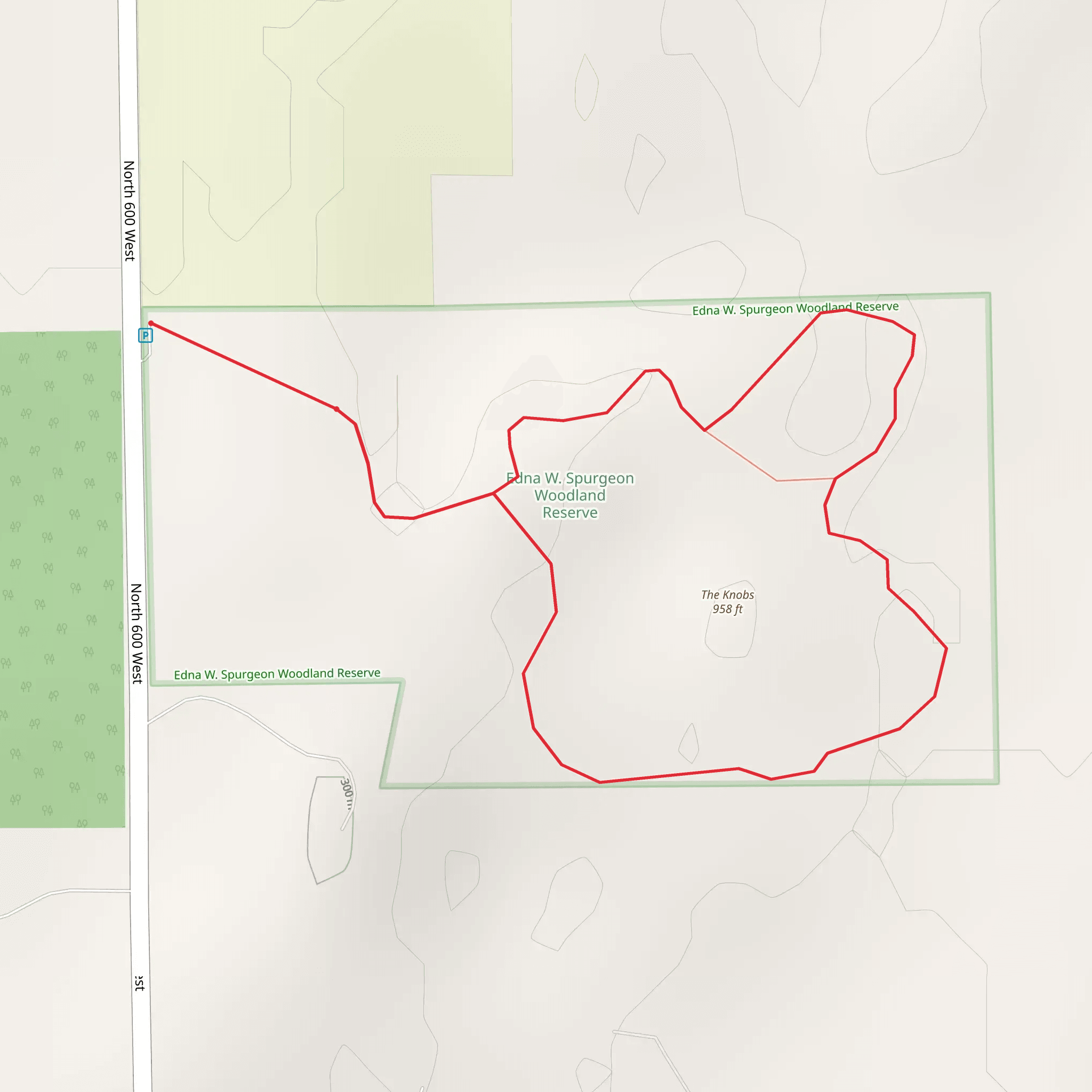 The Knobs Loop mobile static map