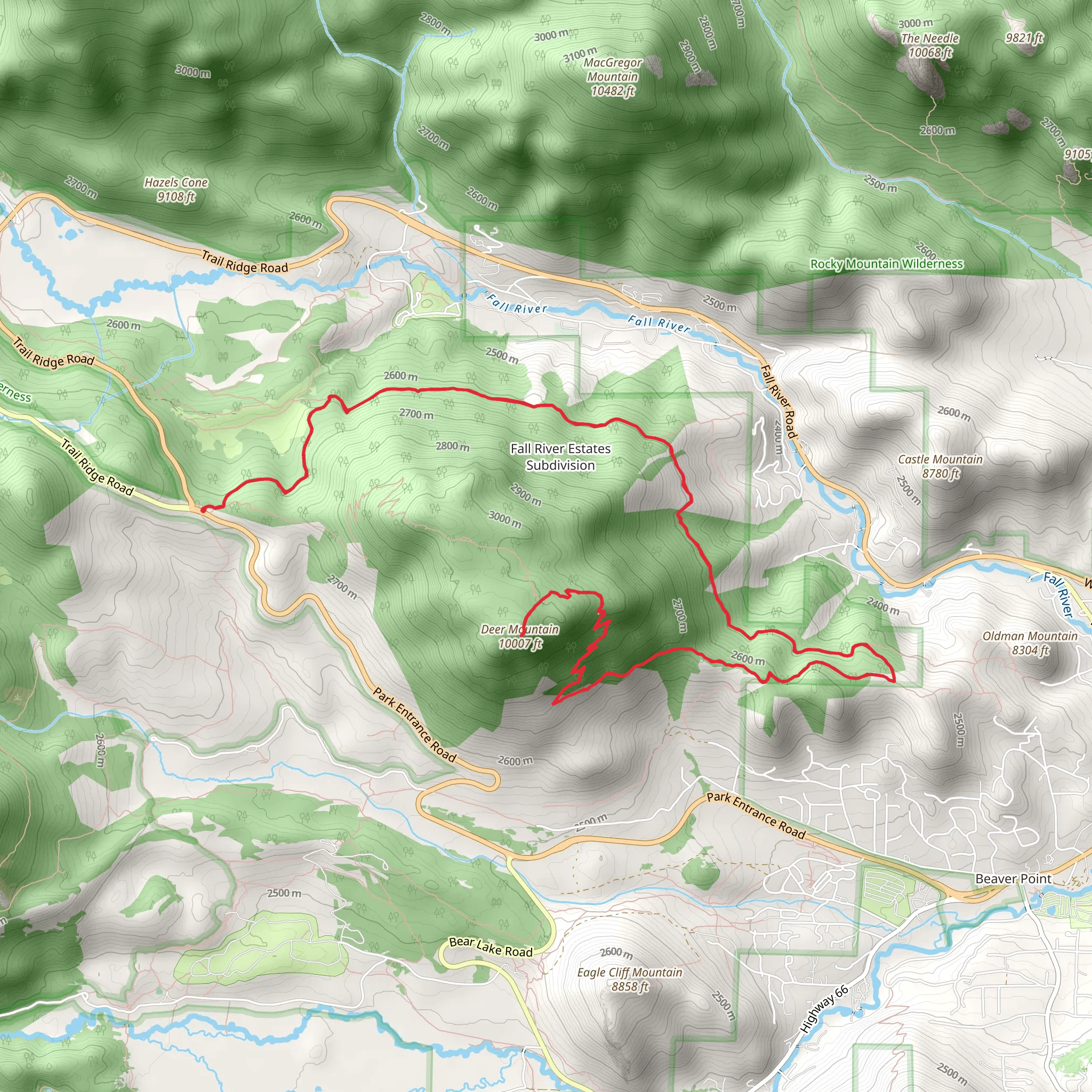 Deer Mountain via North Deer Mountain Trail mobile static map