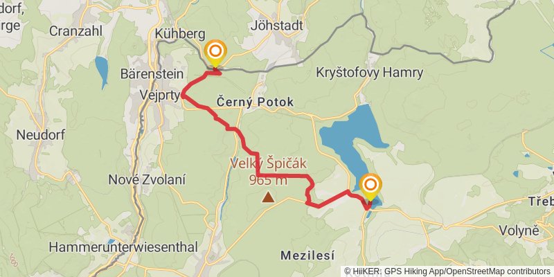 Kammweg Erzgebirge - Vogtland spur 1 Map