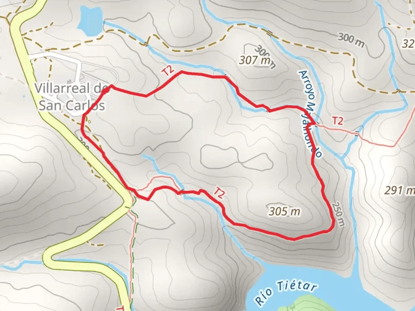 An image depicting the trail Ruta Amarilla - Mirador de la Tajadilla and its surrounding area.