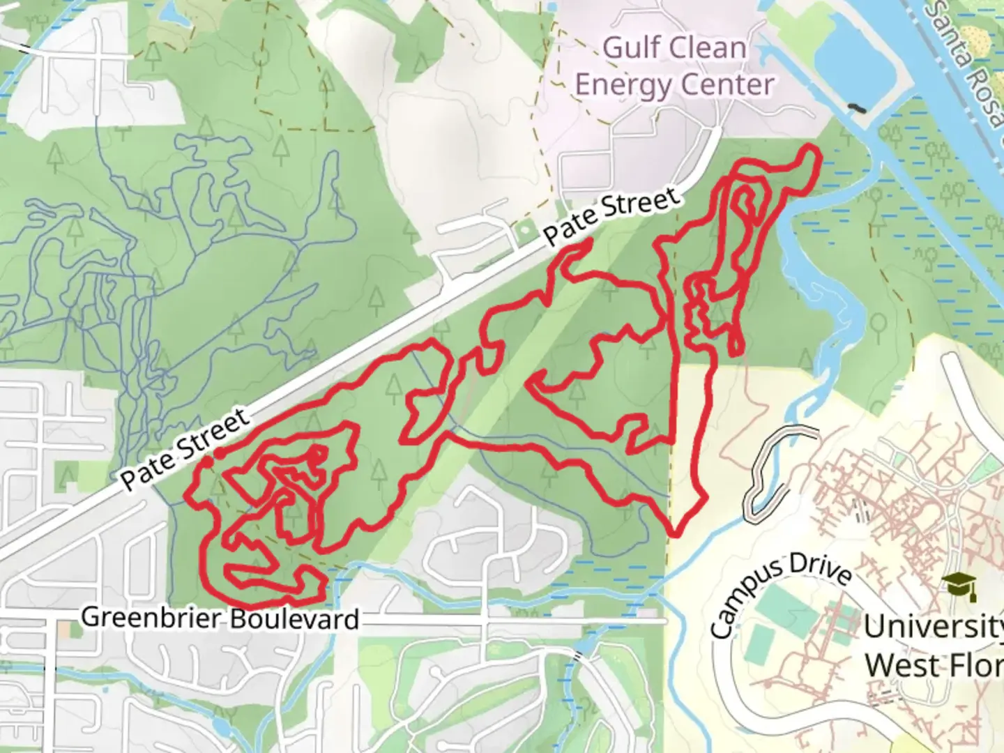 An image depicting the trail Pate Street Loop - South and its surrounding area.