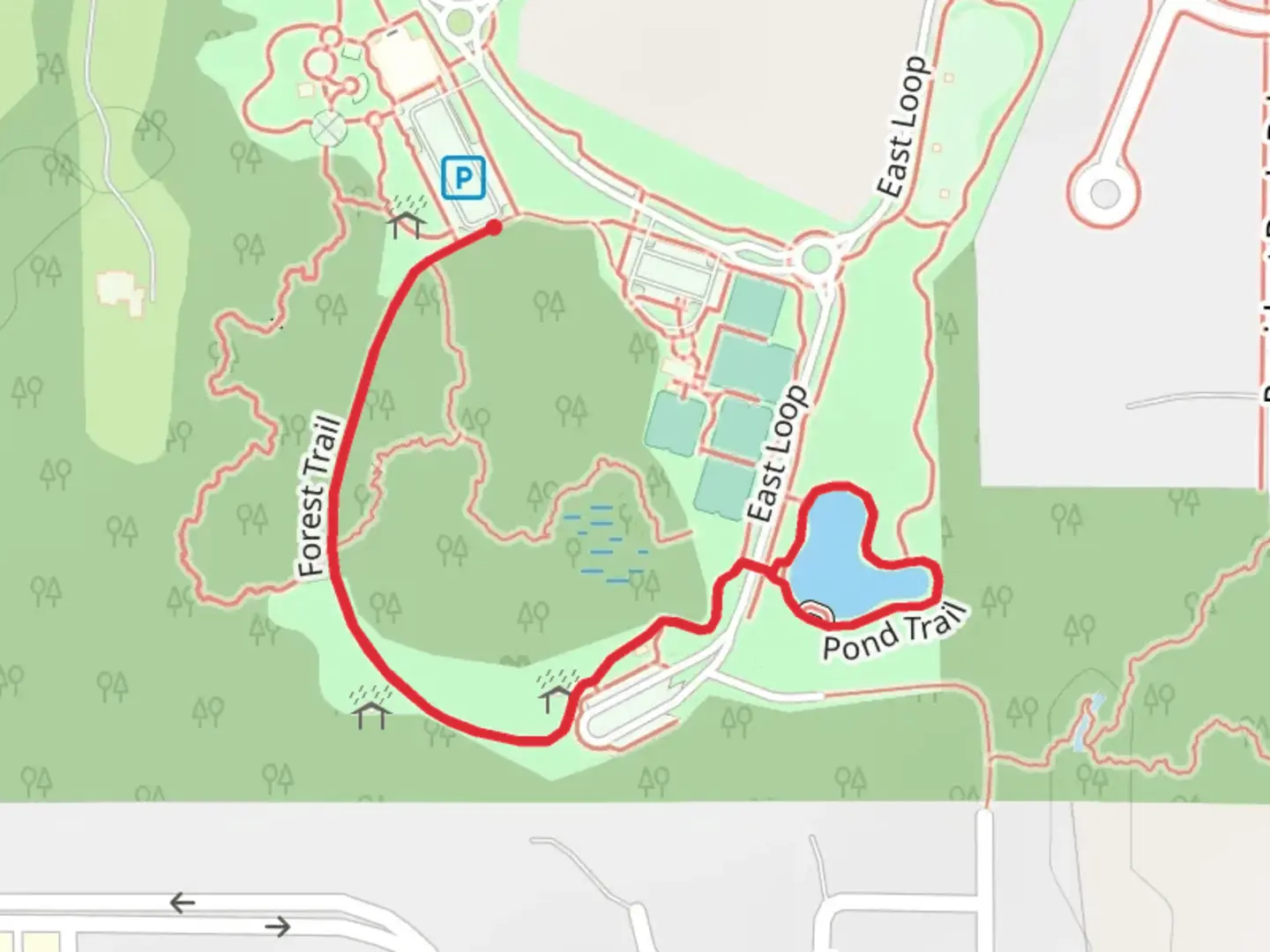 An image depicting the trail Pond Trail and its surrounding area.